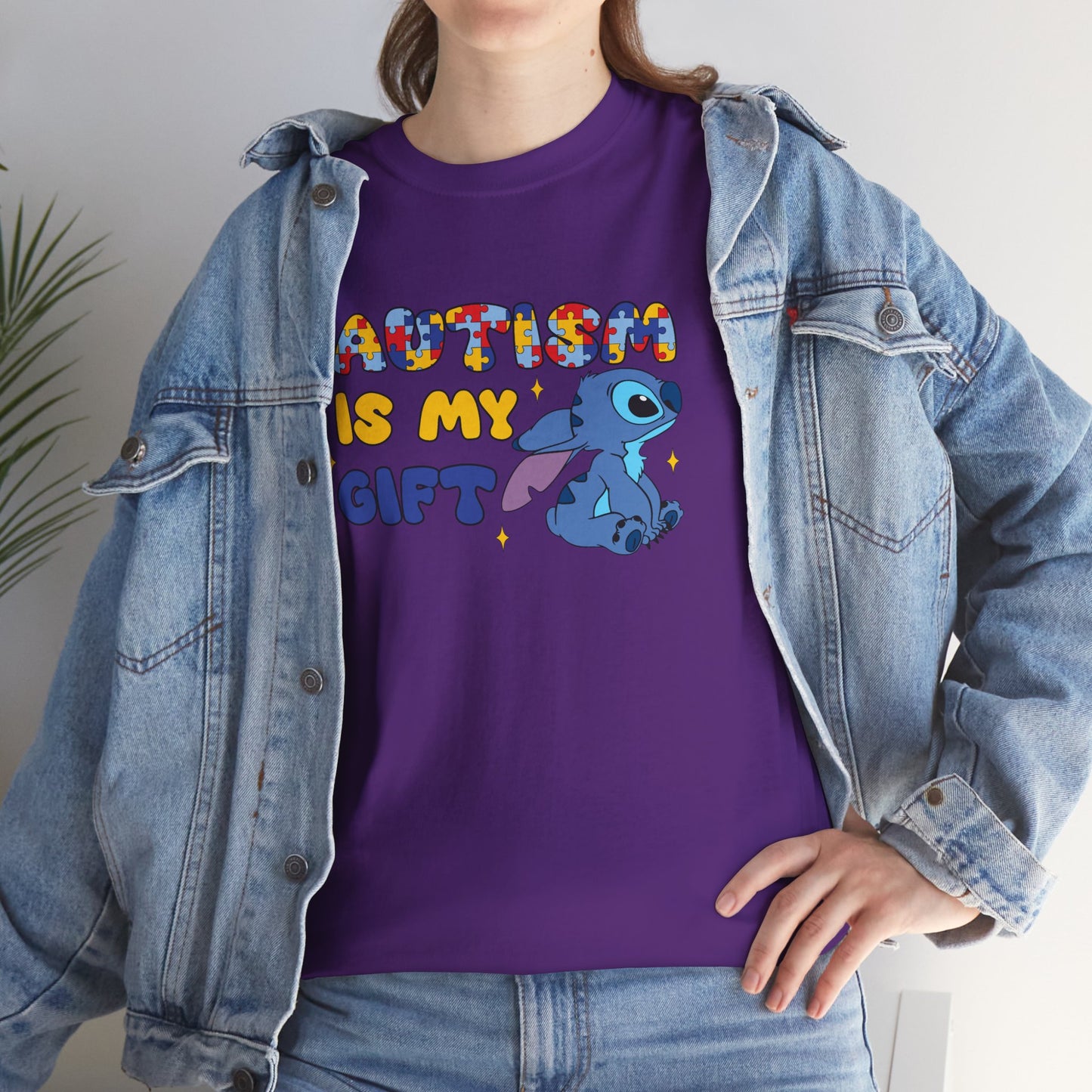 Autism Is My Gift T-Shirt — Colorful Puzzle Heart Design