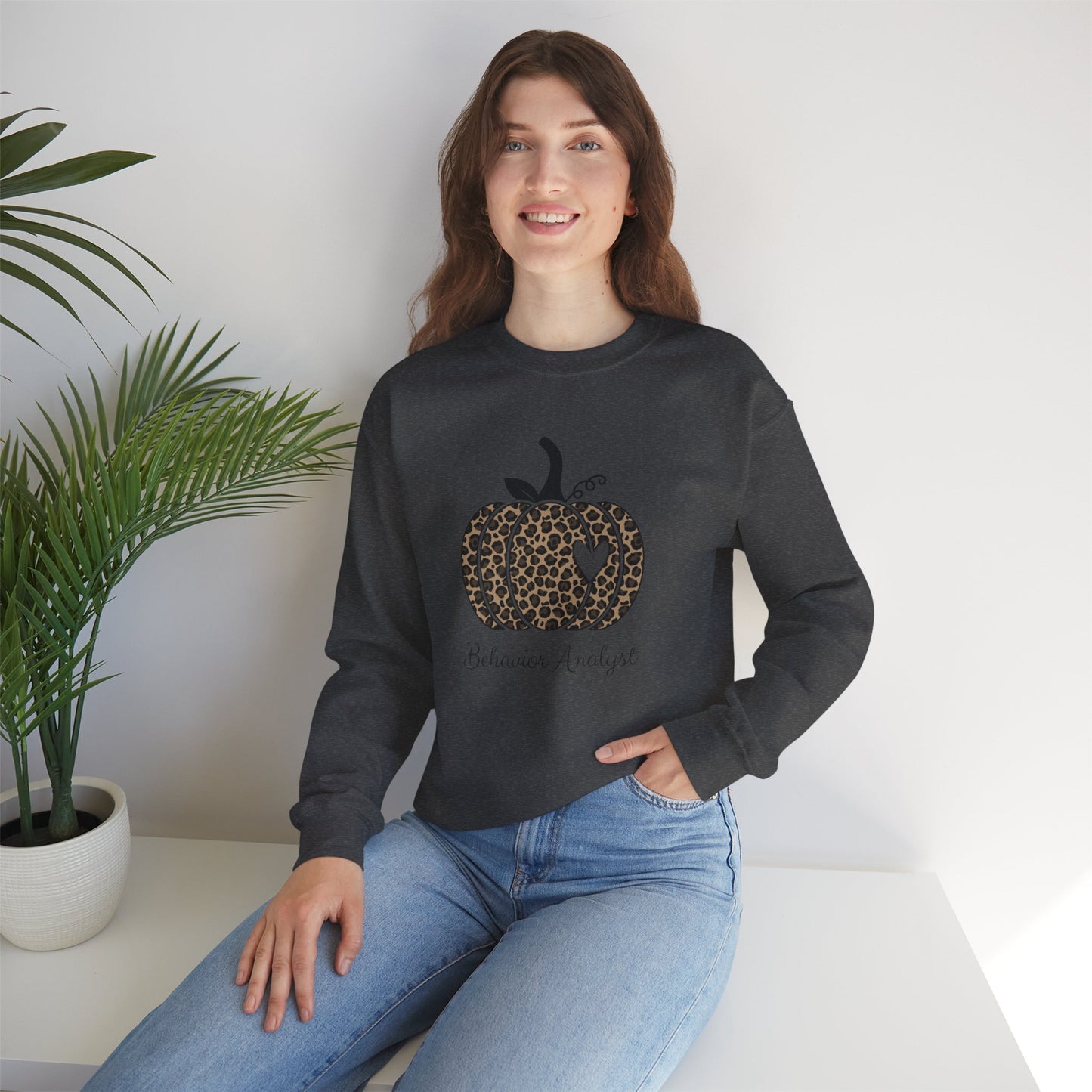Leopard Pumpkin "Behavior Analyst" Crewneck Sweatshirt