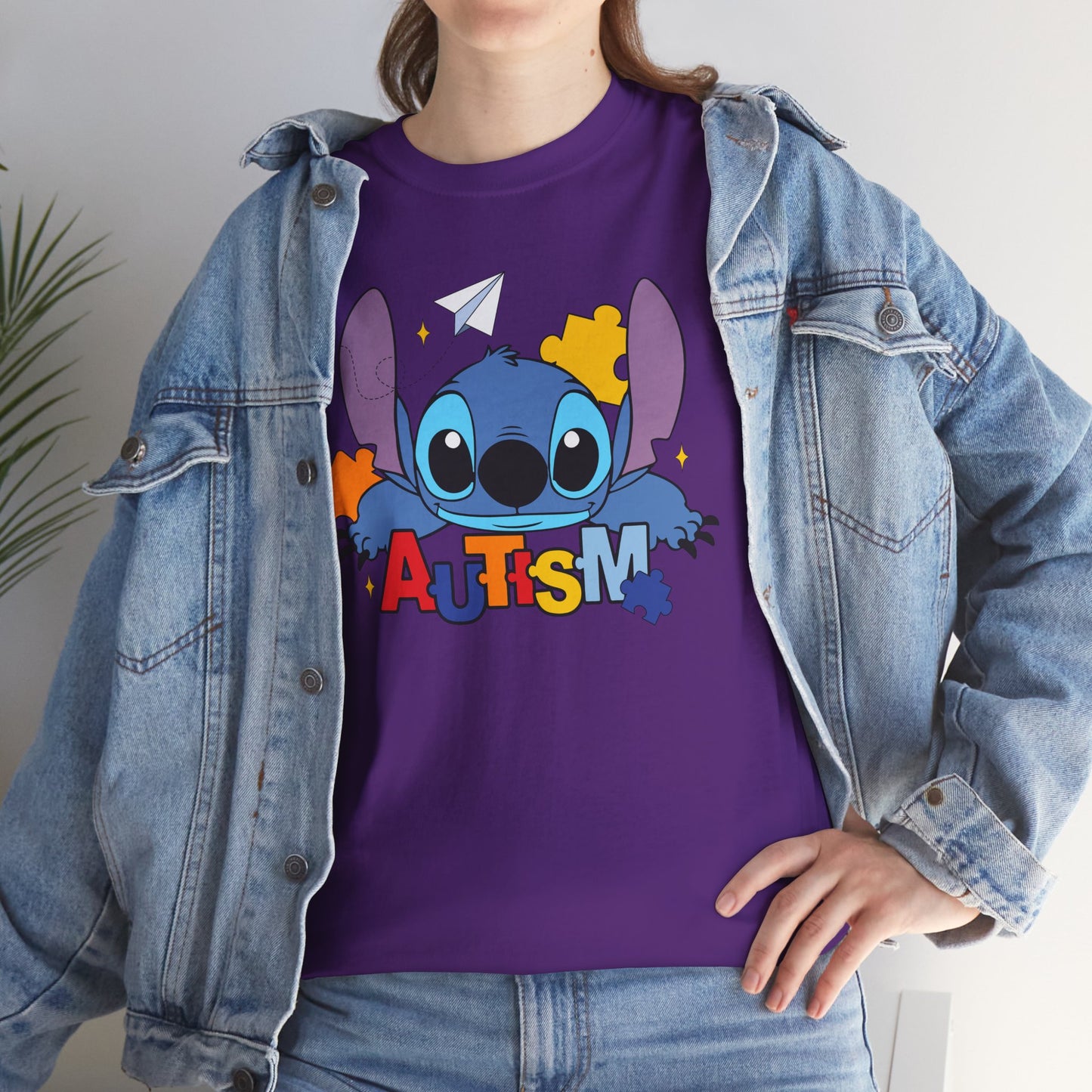 Autism Puzzle Heart T‑Shirt — Cute Blue Character Awareness Tee