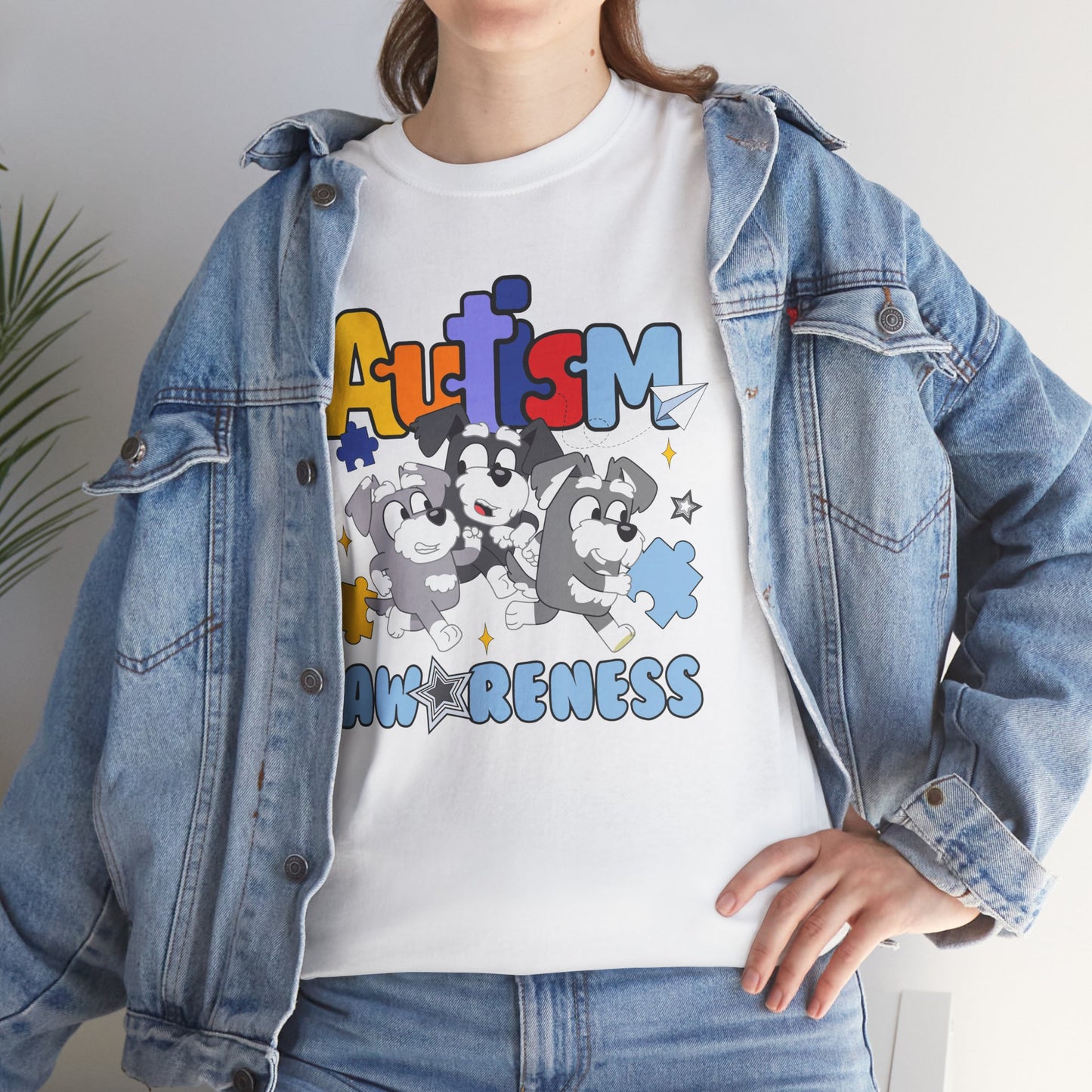 Autism Awareness Puzzle Paw Tee — Cute Dogs Support Autism Awareness