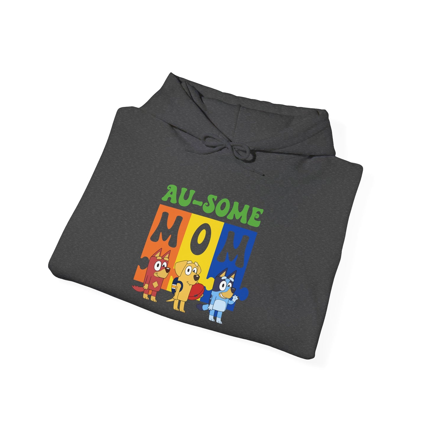 Au-some Mom Hoodie — Colorful Puzzle Piece Autism Awareness Sweatshirt