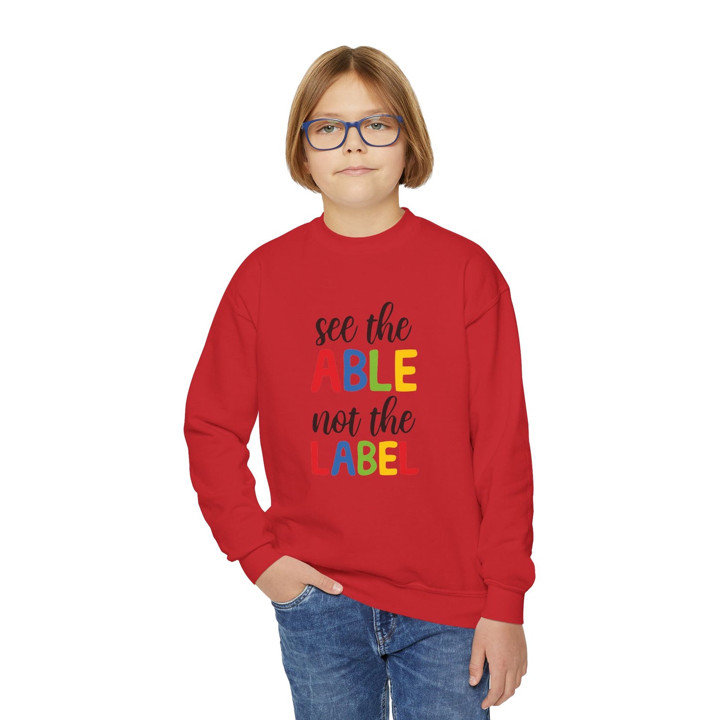 See the Able Not the Label Youth Crewneck Sweatshirt