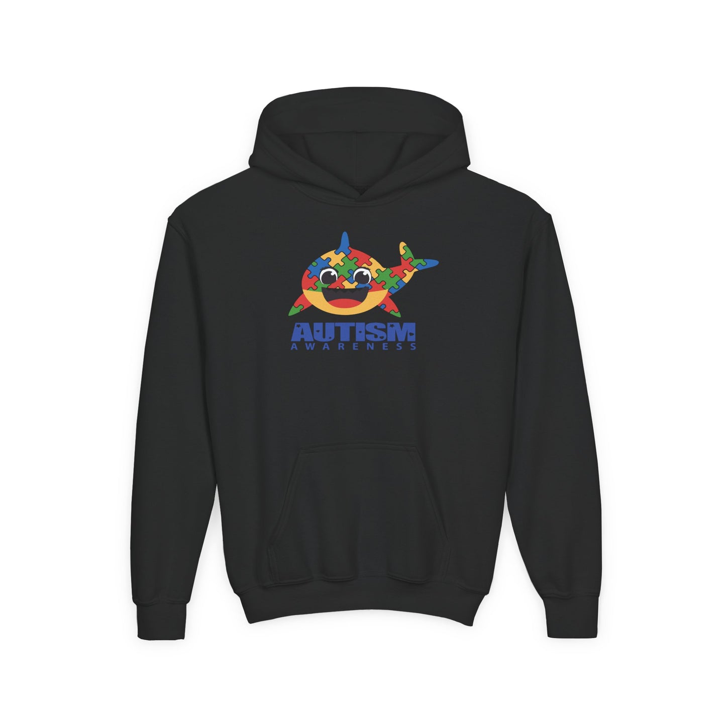 Autism Awareness Youth Hoodie - Colorful Shark Design