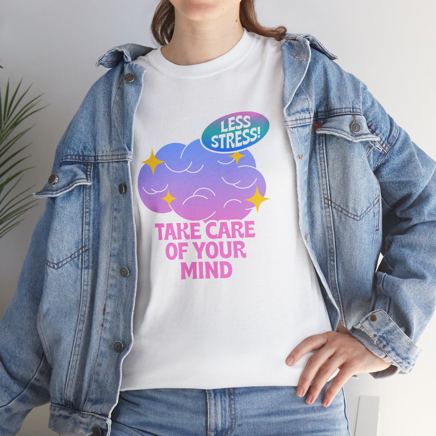 Stress Relief Unisex Cotton Tee - Take Care of Your Mind