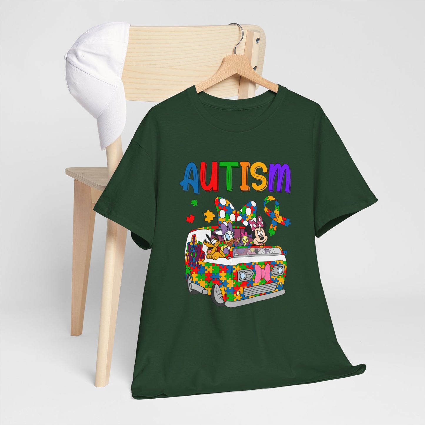 Autism Awareness Puzzle Van T-Shirt — Colorful Support Tee