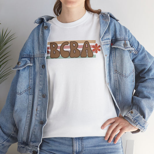 BCBA Unisex Heavy Cotton Tee, Comfortable Daily Wear, Perfect Gift, Summer Fashion, Relaxed Fit Top, Family Gatherings, Self-Care