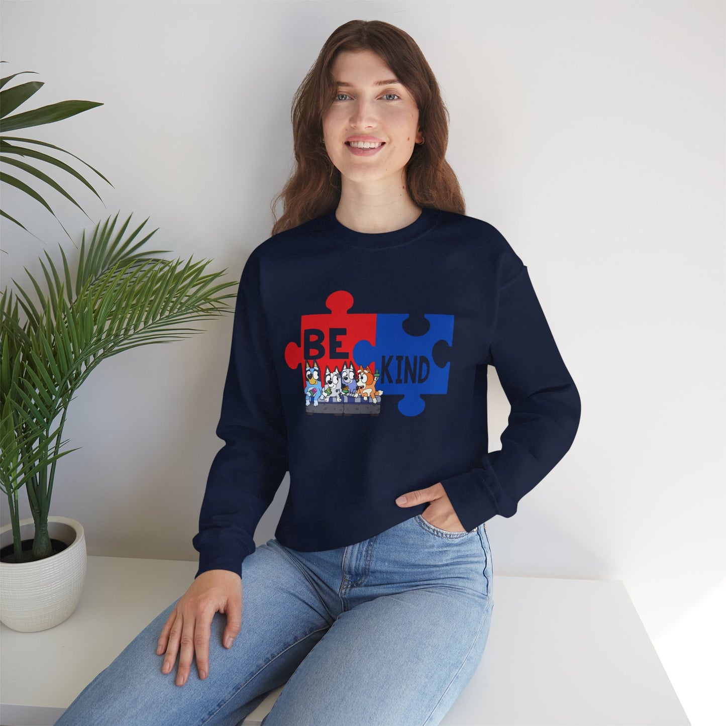 Be Kind Puzzle Sweatshirt — Inspirational Autism Awareness Crewneck