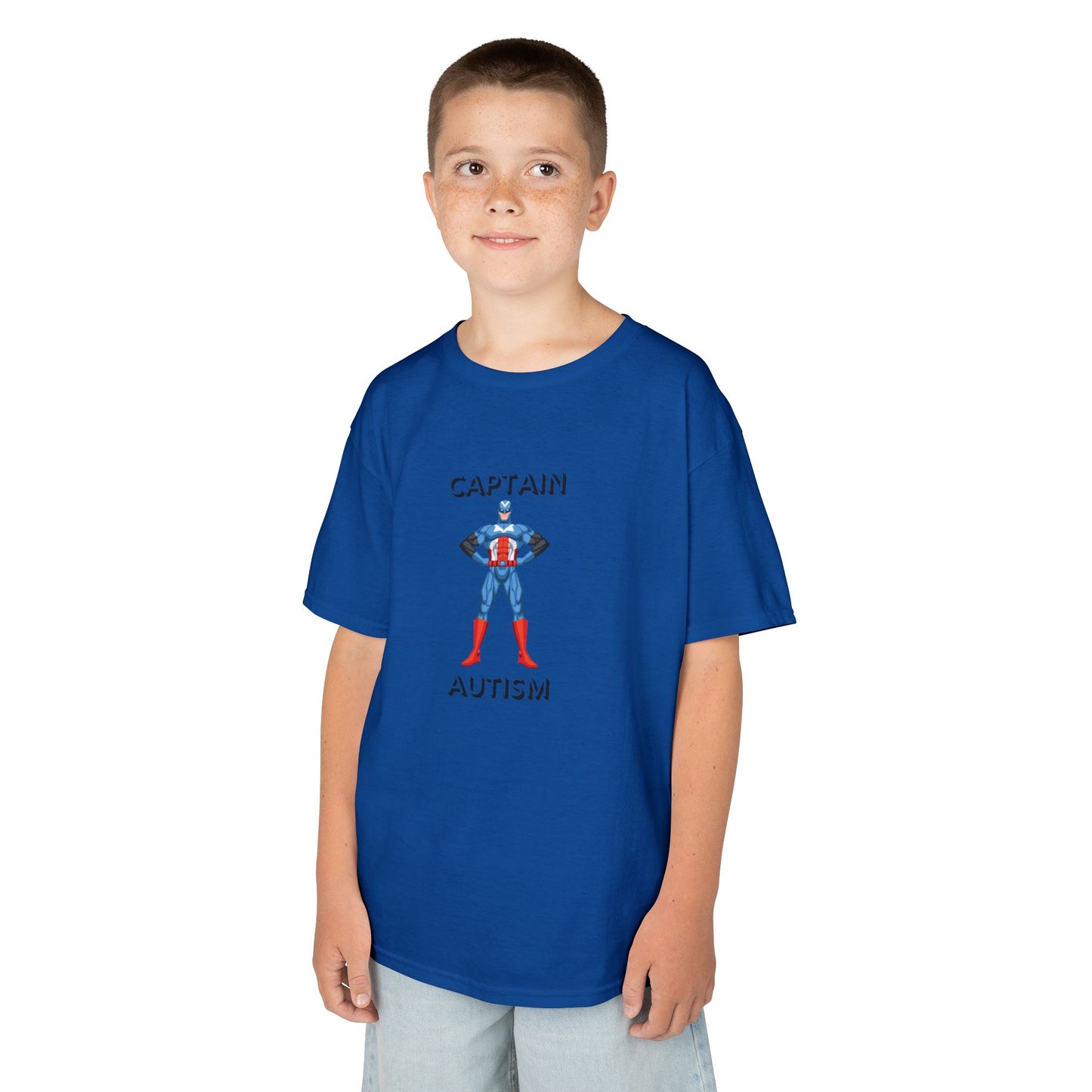 Kids Captain Autism Tee - Heavy Cotton T-Shirt for Awareness and Support