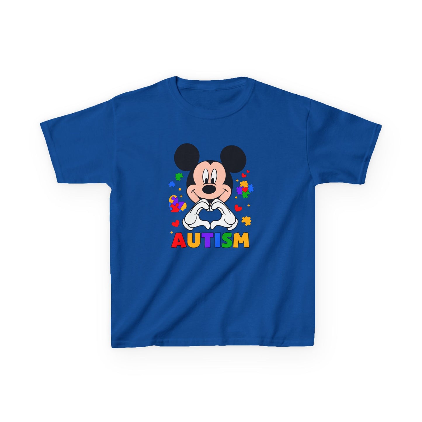 Kids Autism Awareness Tee — Colorful Puzzle Heart Design