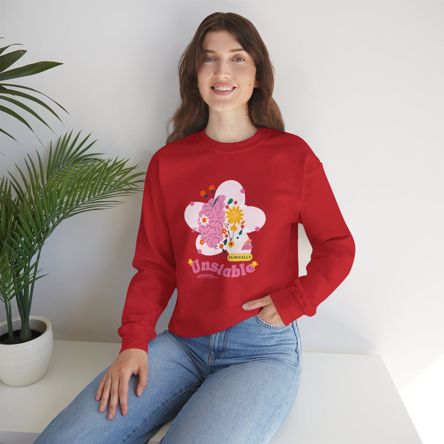 Unstable Floral Brain Crewneck Sweatshirt