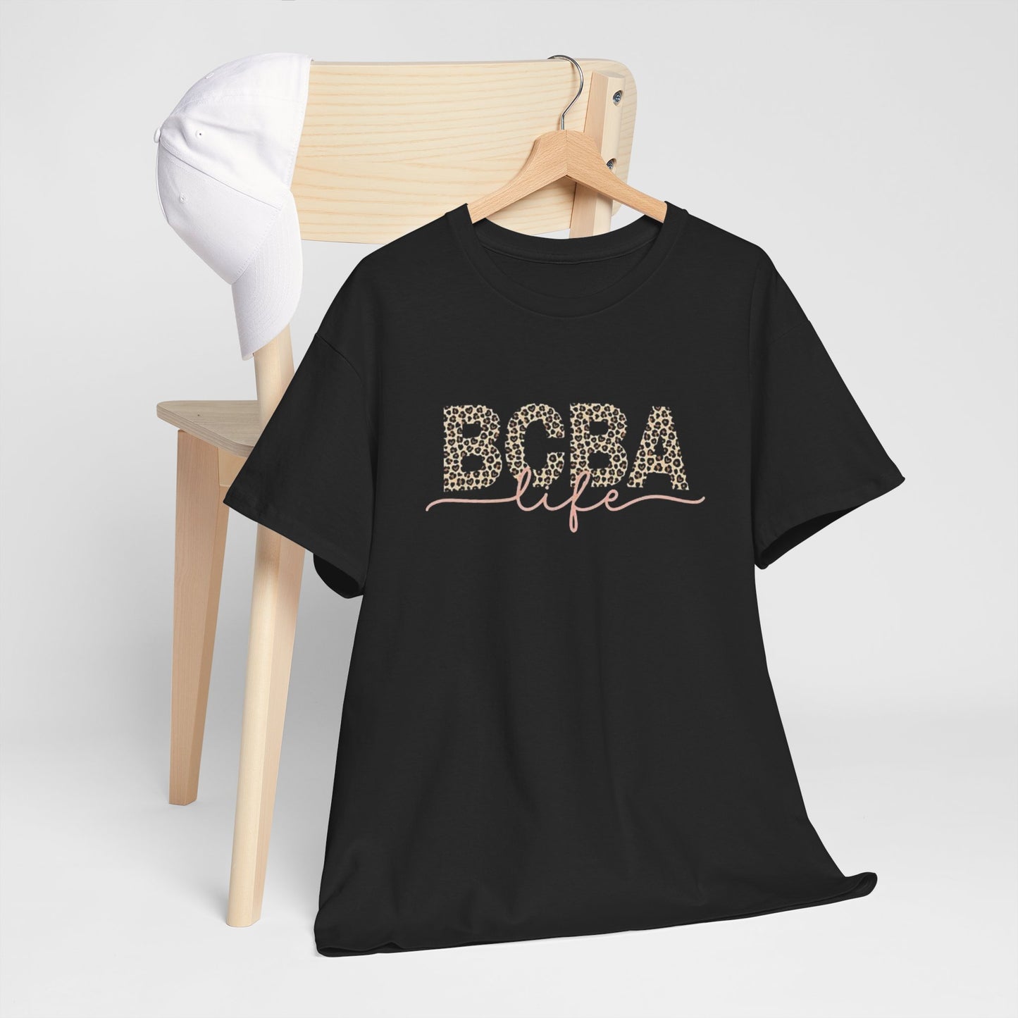 BCBA Life Leopard Print Tee — Bubble Tea Lover Graphic Shirt