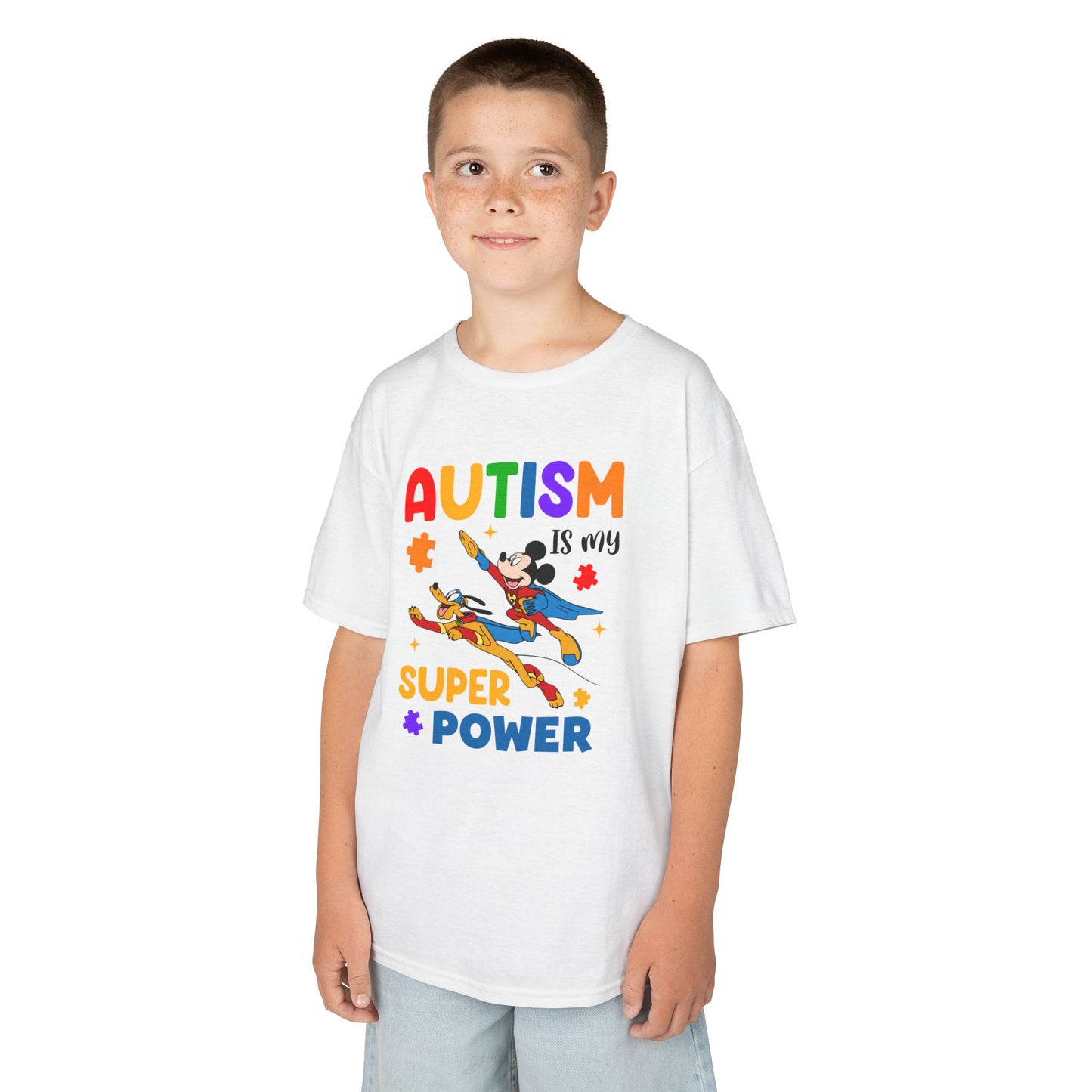 Autism Is My Superpower Kids T-Shirt — Colorful Awareness Tee