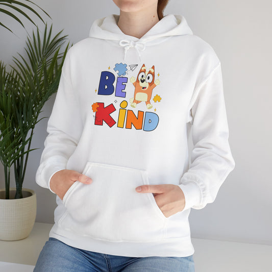 Be Kind Kids Hoodie – Colorful Cartoon Puppy Graphic Hoodie