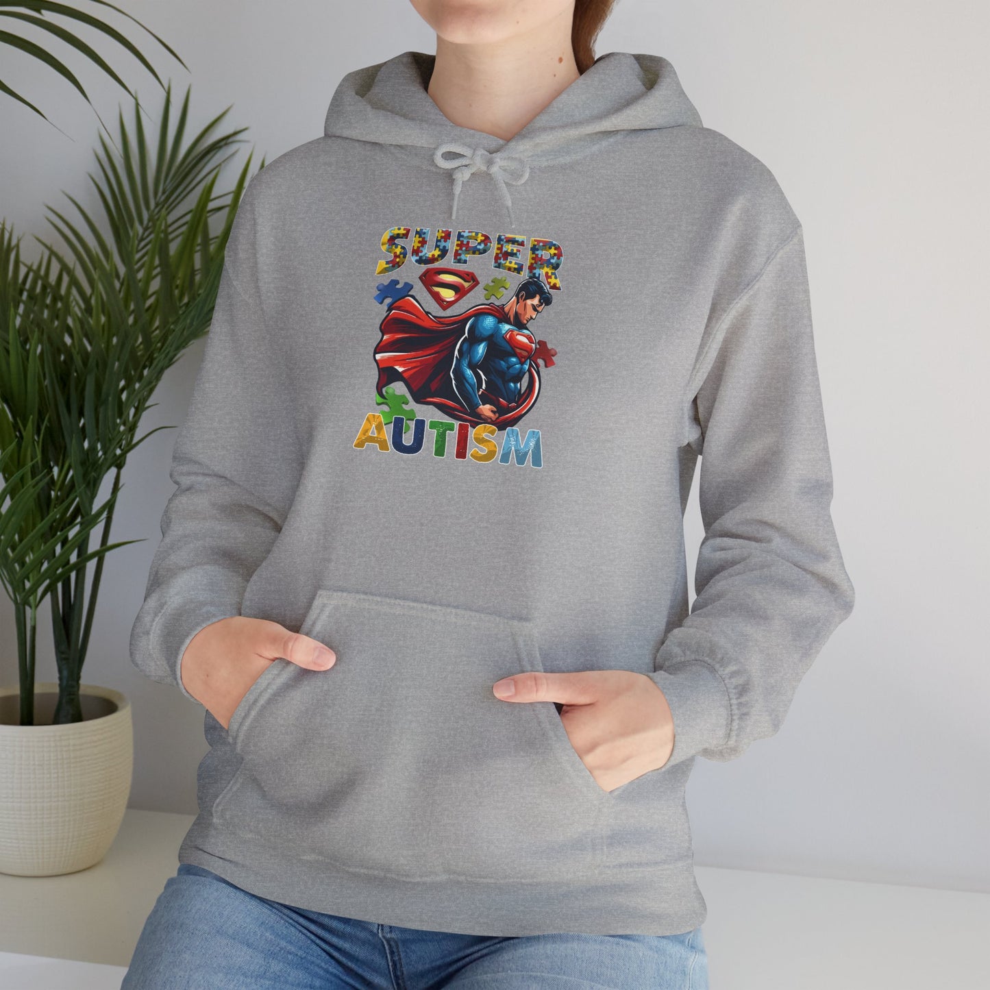 Autism Superhero Hoodie — "Super Autism" Colorful Awareness Pullover