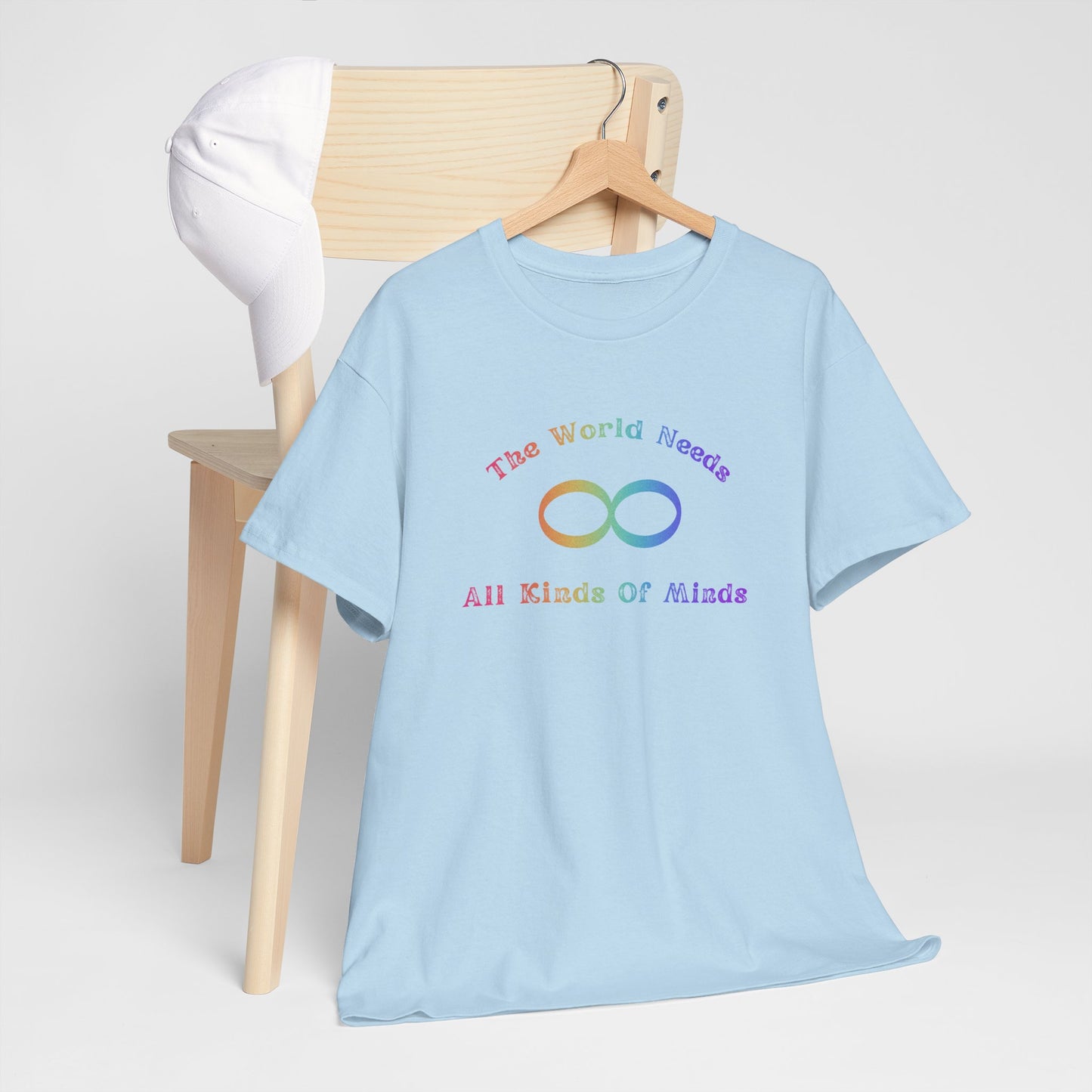 Inclusive Message Unisex Tee - 'The World Needs All Kinds of Minds'