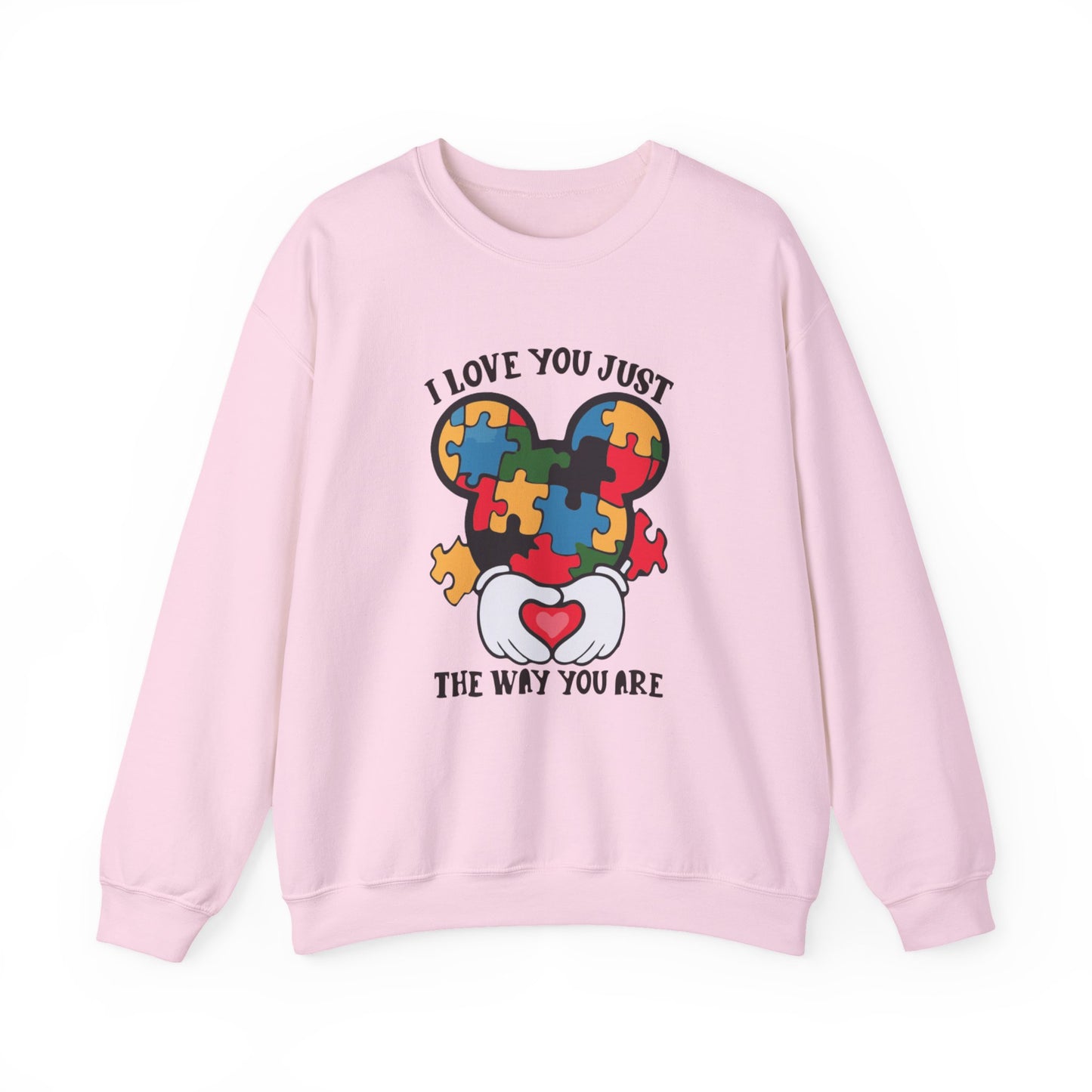 Autism Puzzle Heart Sweatshirt — "I Love You Just The Way You Are" Crewneck