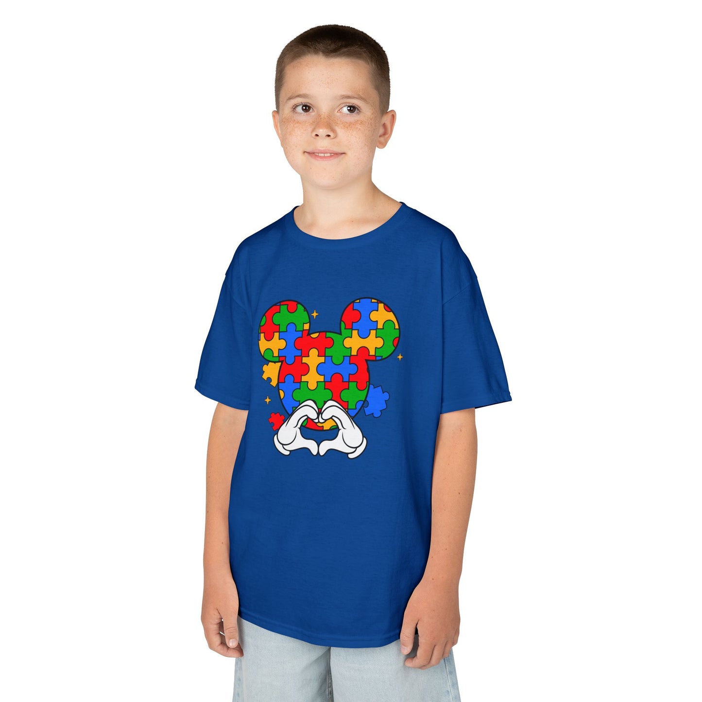 Kids Puzzle Mouse Autism Awareness T‑Shirt
