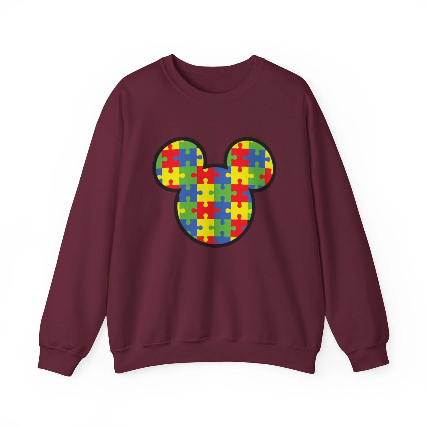 Colorful Puzzle Mickey Mouse Crewneck Sweatshirt