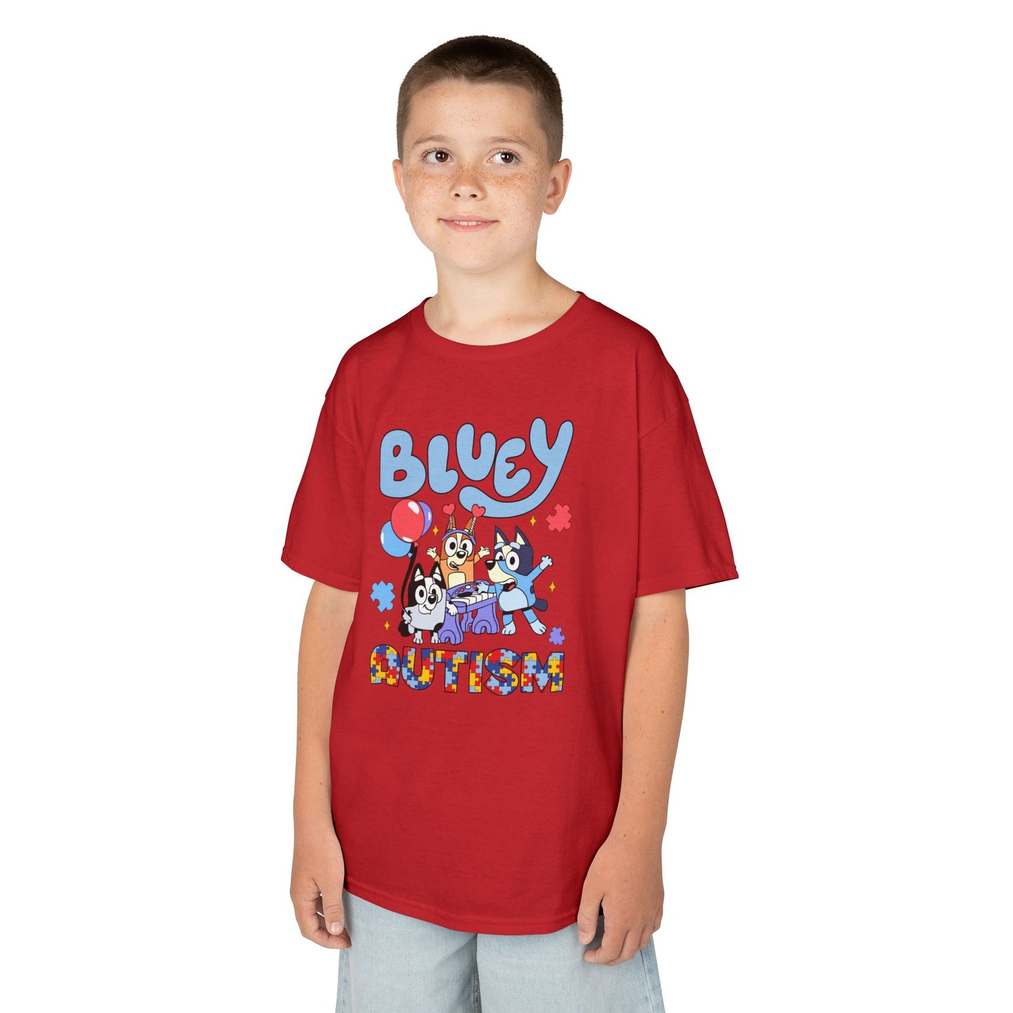 Kids Tee — Bluey & Friends Autism Awareness Graphic