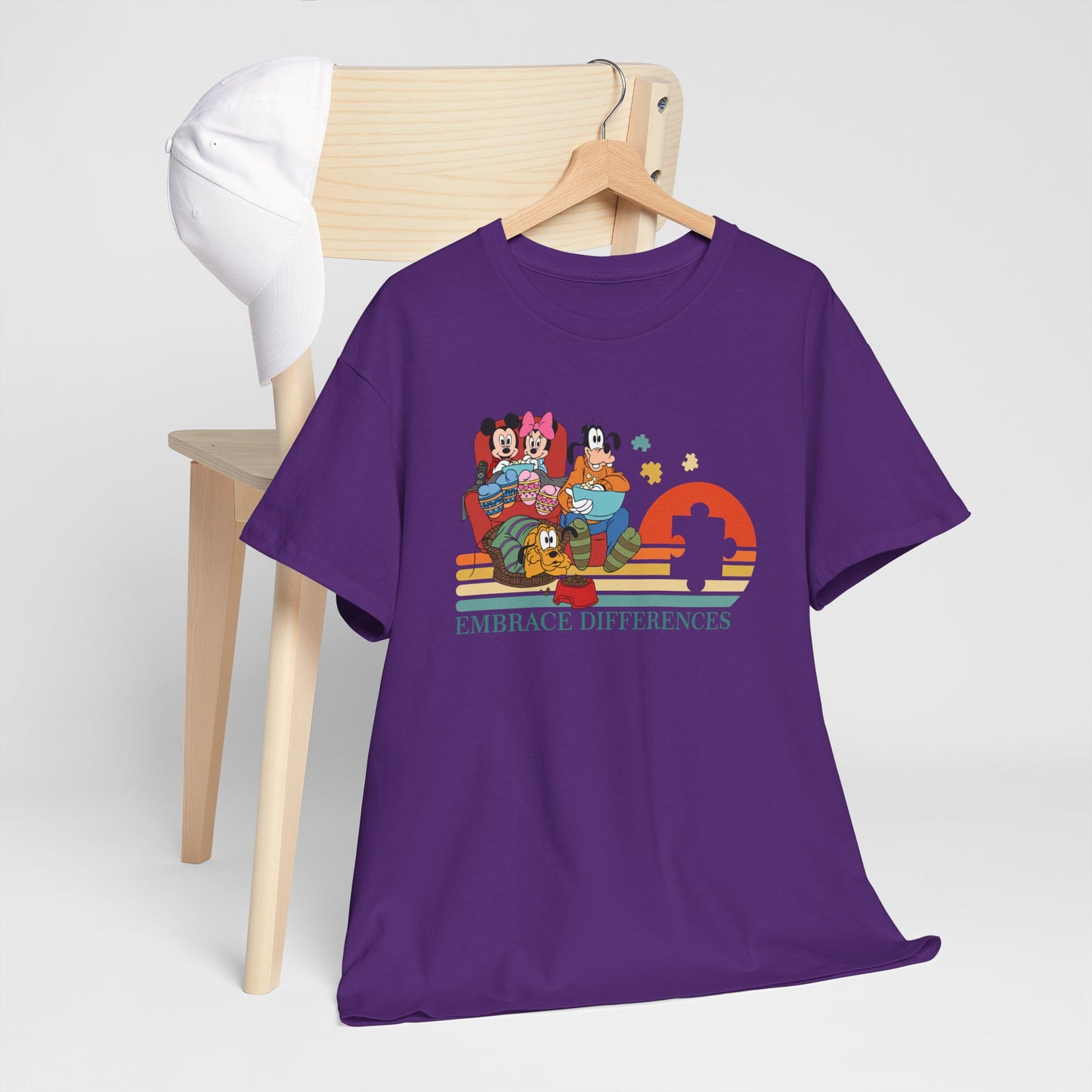 Embrace Differences Tee — Inclusive Retro Pride Graphic T-Shirt