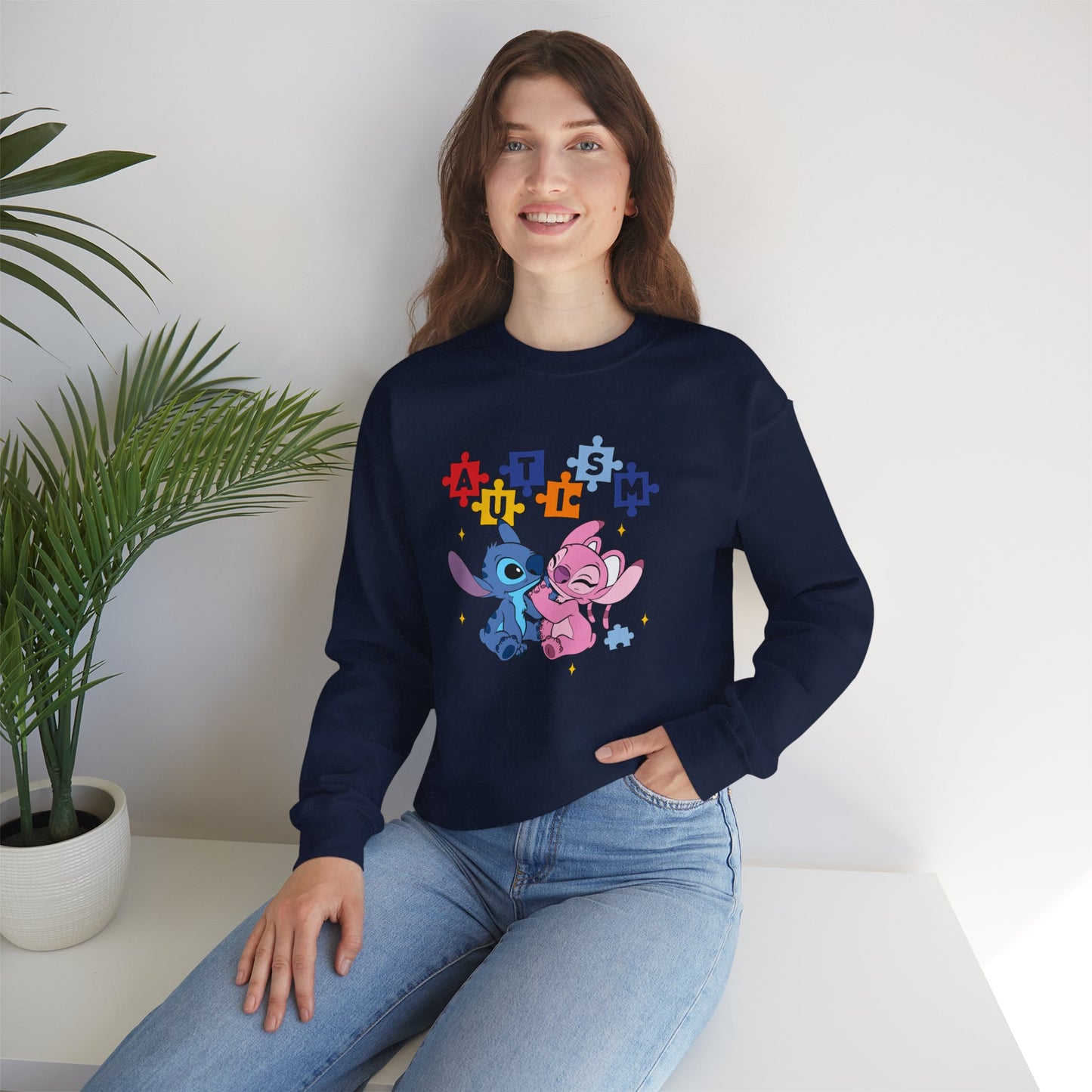 Autism Puzzle Stitch Crewneck Sweatshirt
