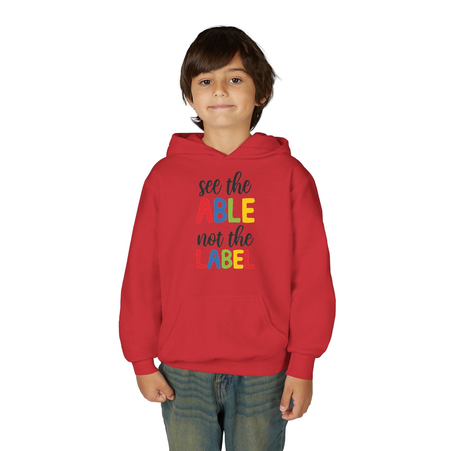 Youth Hooded Sweatshirt - "See the ABLE Not the LABEL" Inspirational Apparel