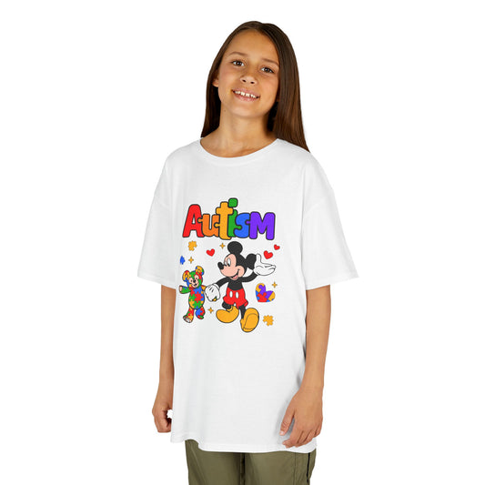Kids Autism Awareness T‑Shirt — Colorful Puzzle & Friendly Character Design