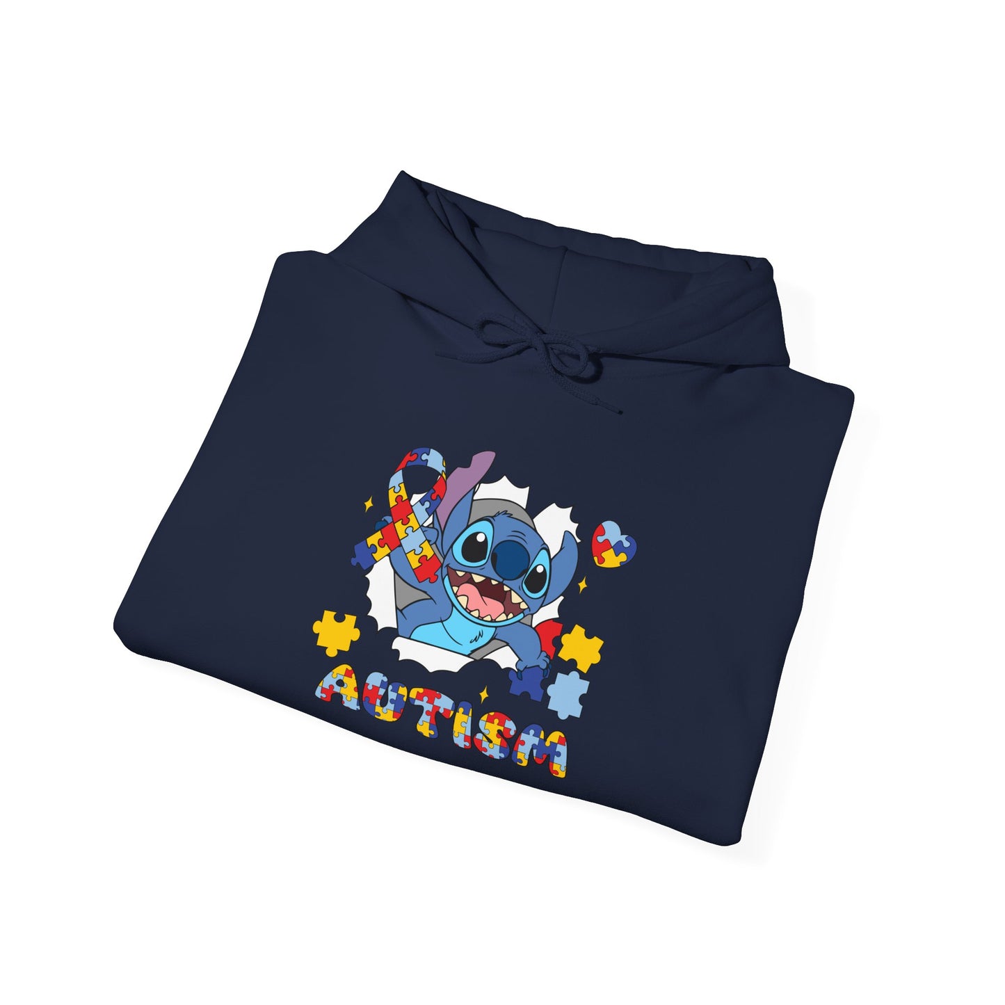 Autism Awareness Hoodie — Colorful Puzzle Stitch Design