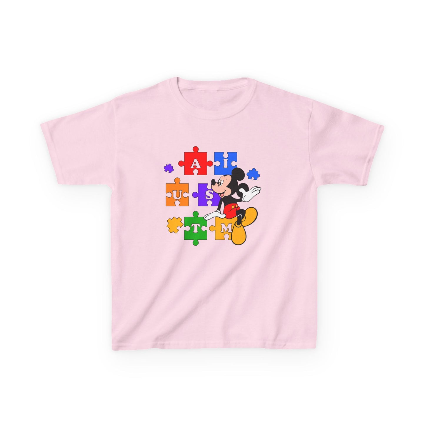 Kids Tee — Mickey Mouse Autism Puzzle Pieces Design