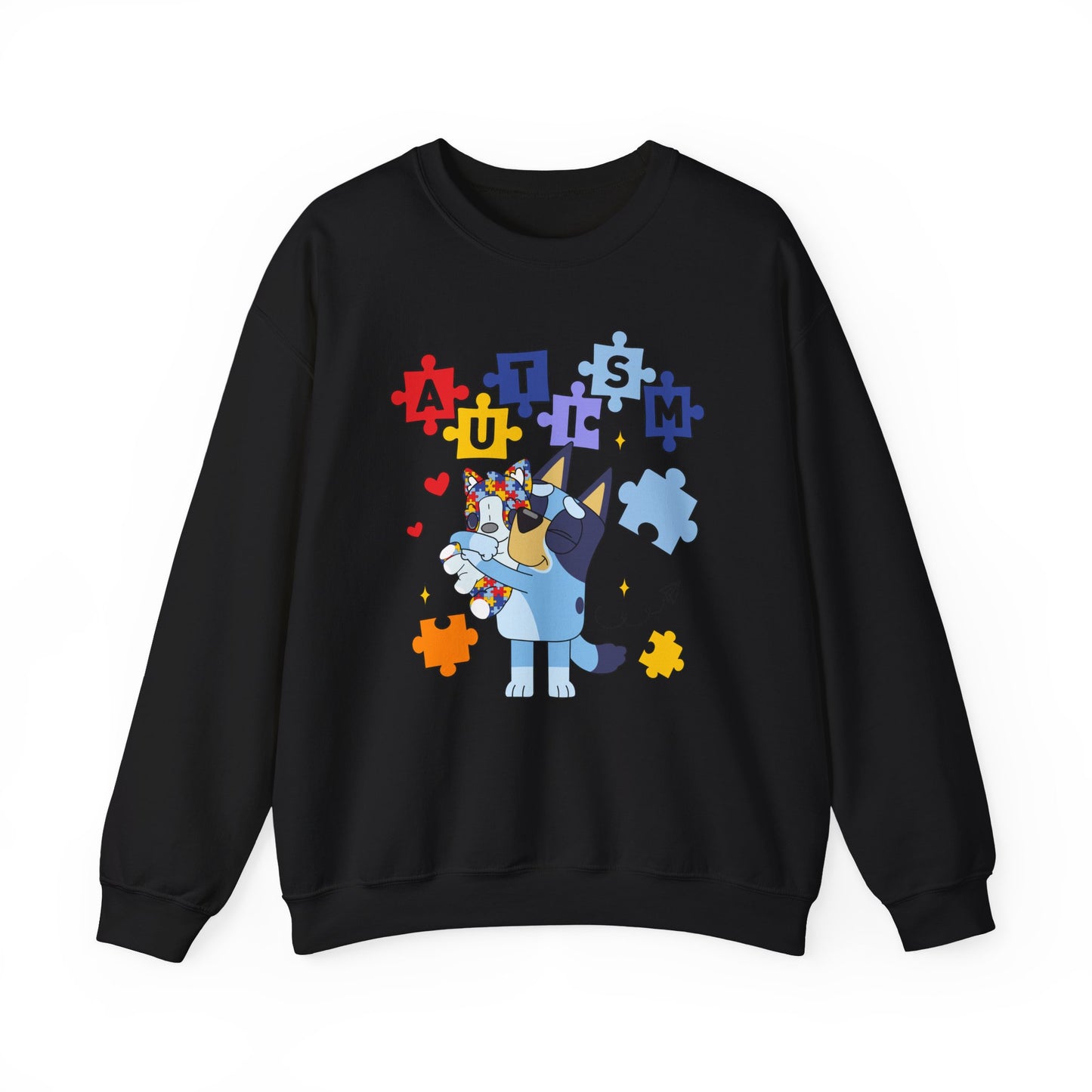 Autism Awareness Puzzle Bluey Paw Crewneck Sweatshirt