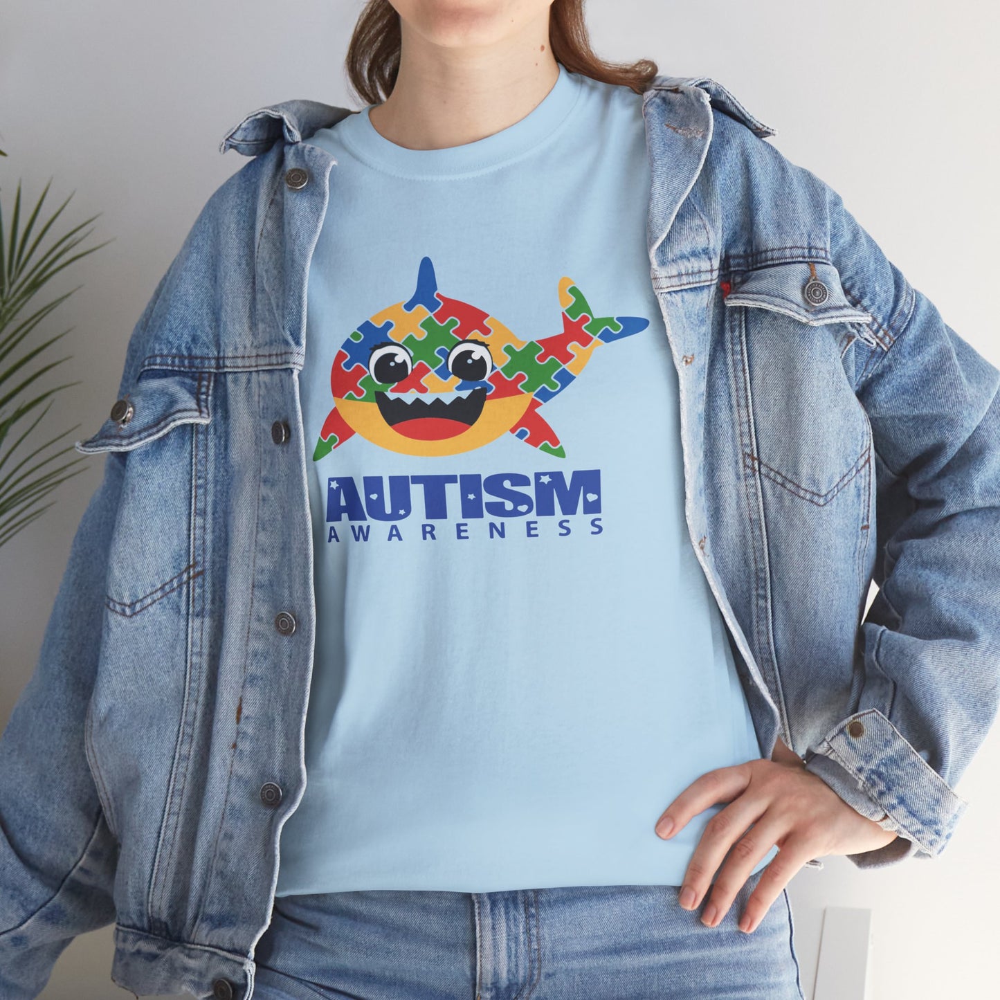 T-Shirt Baby Shark Autism Awareness Unisex Heavy Cotton Tee