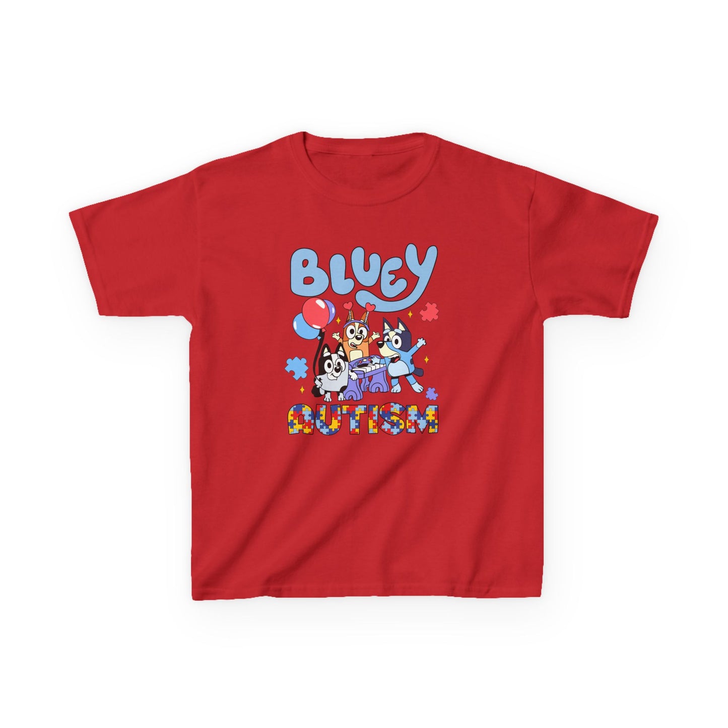 Kids Tee — Bluey & Friends Autism Awareness Graphic