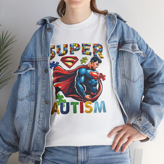 Autism Superhero T-Shirt — "Super Autism" Colorful Puzzle Design
