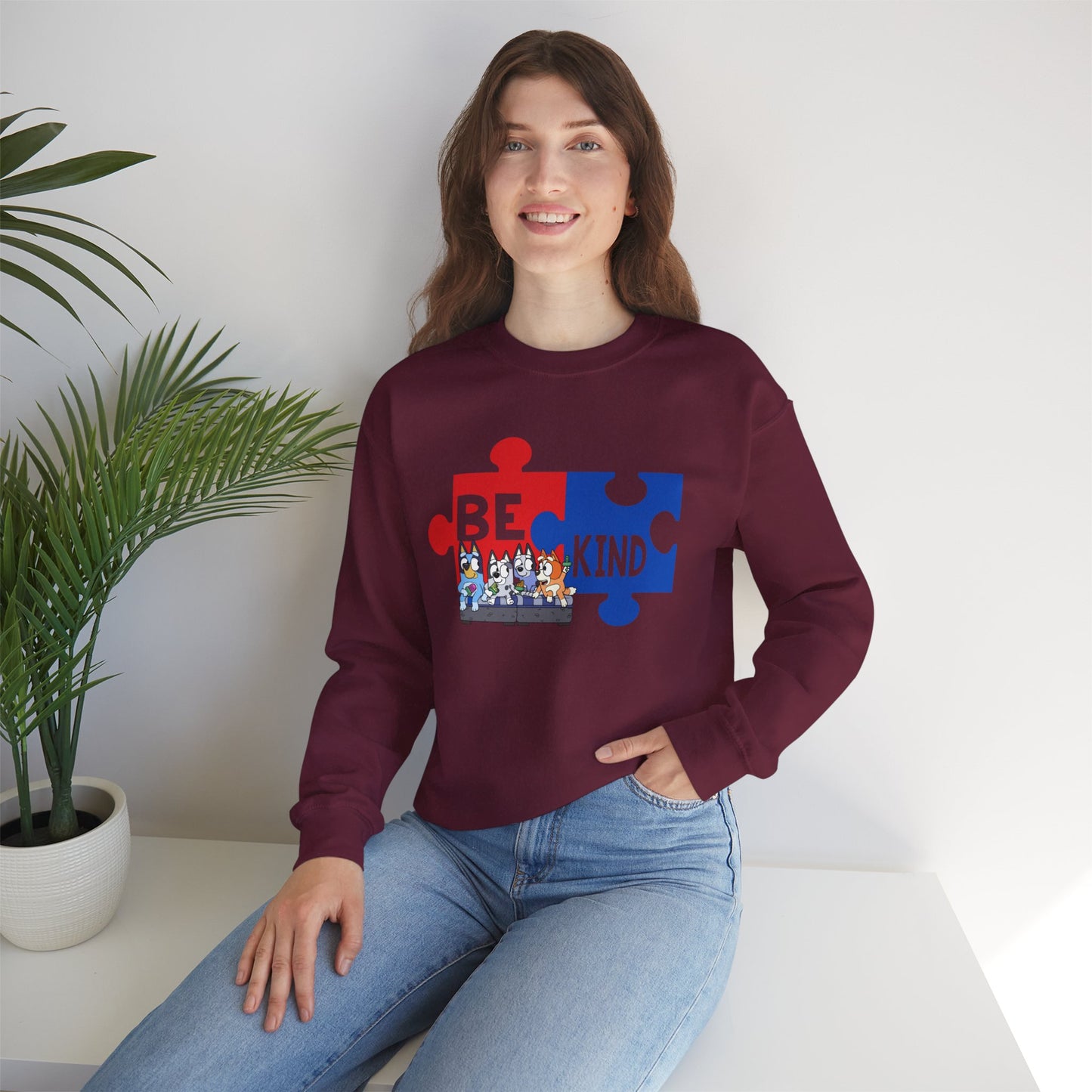 Be Kind Puzzle Sweatshirt — Inspirational Autism Awareness Crewneck