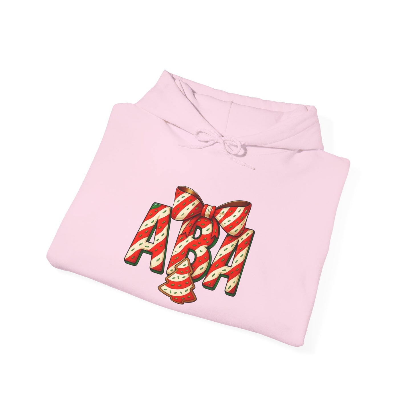 ABA Little Debbie Cake Candy Cane Gift Bow Graphic Holiday Sweatshirt Hoodie