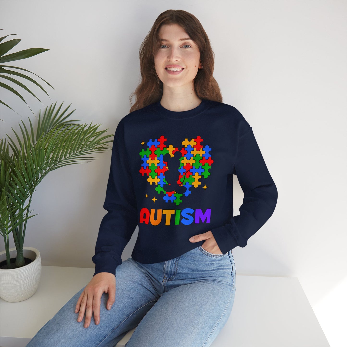 Autism Puzzle Heart Crewneck Sweatshirt