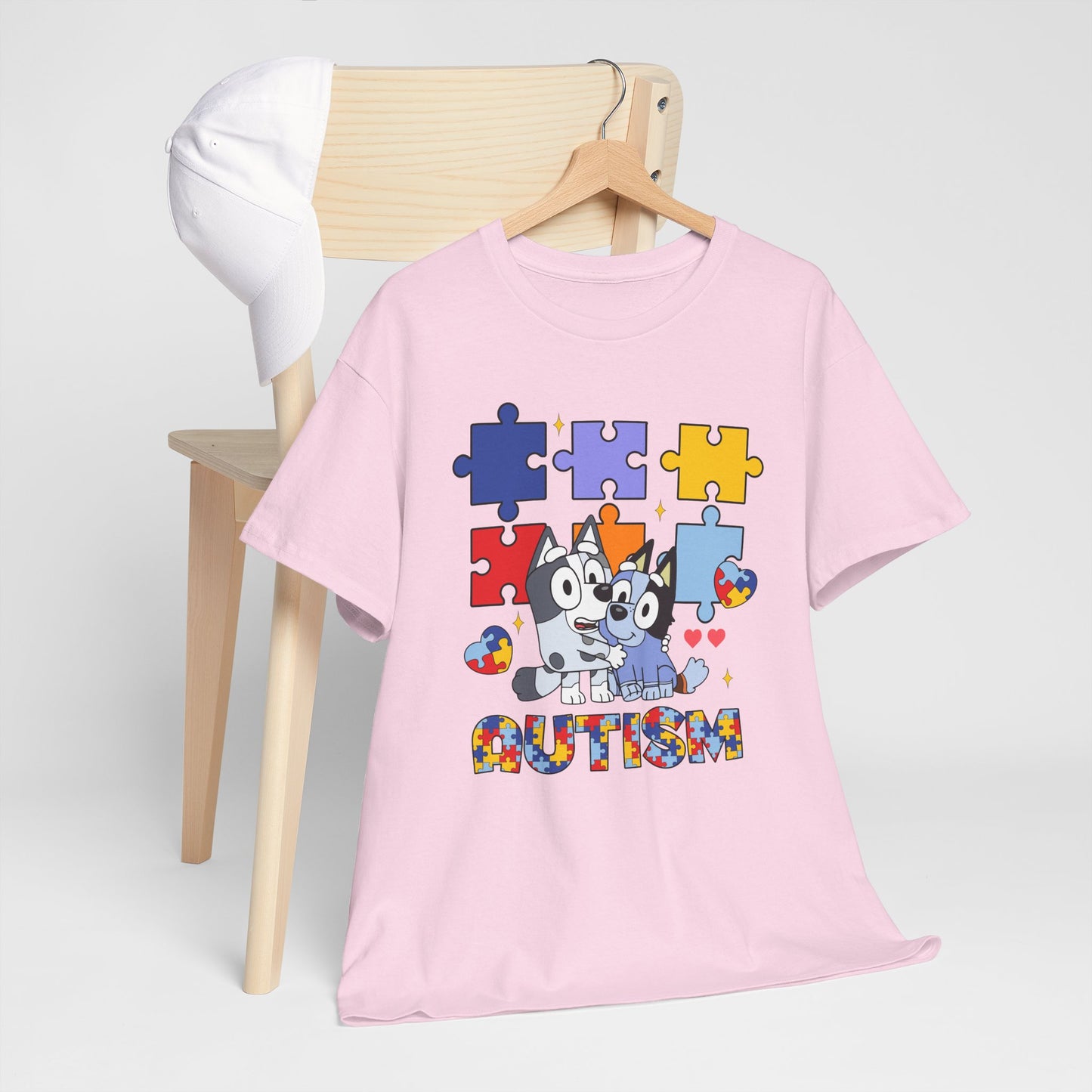 Autism Awareness Puzzle Tee — Cute Puppy Puzzle Piece Design