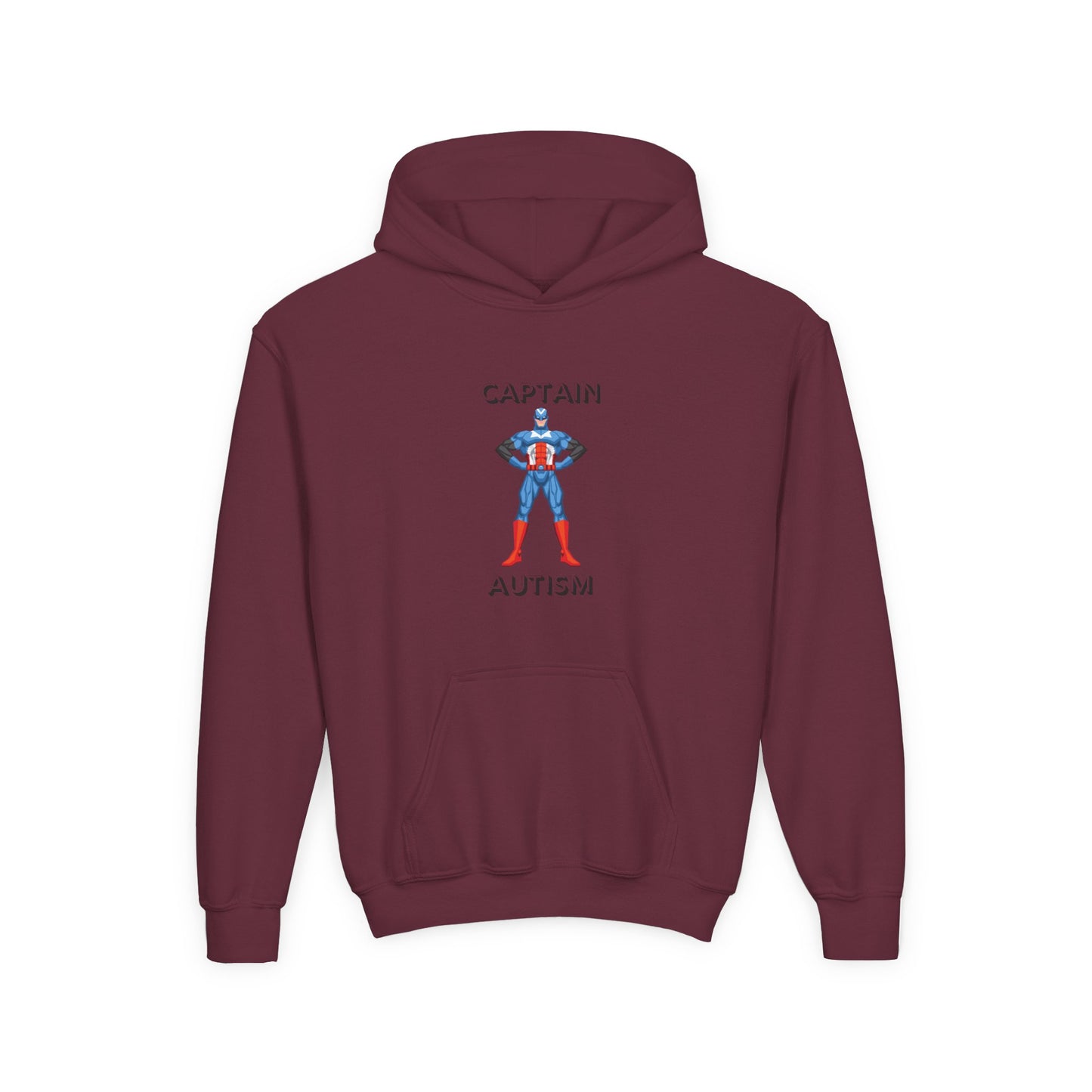 Captain Autism Youth Hooded Sweatshirt - Supportive & Fun Apparel