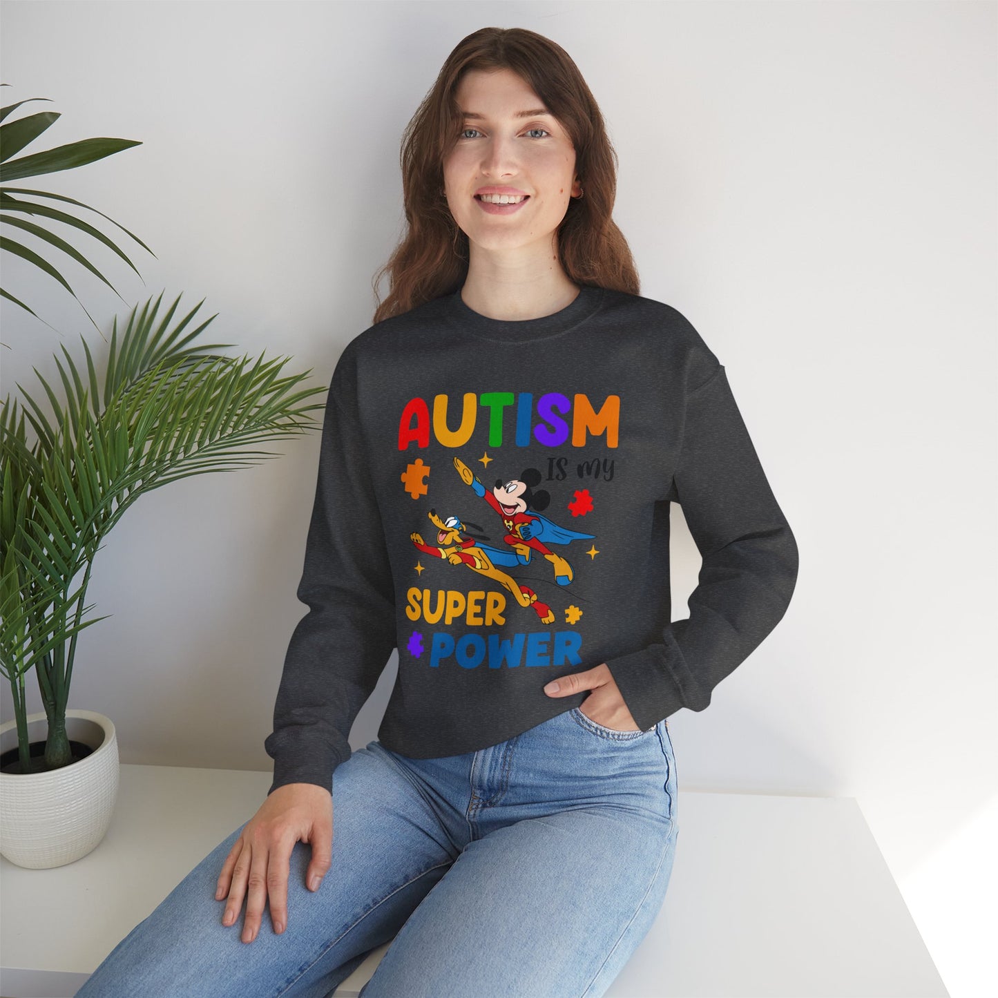 Autism Is My Superpower Crewneck Sweatshirt