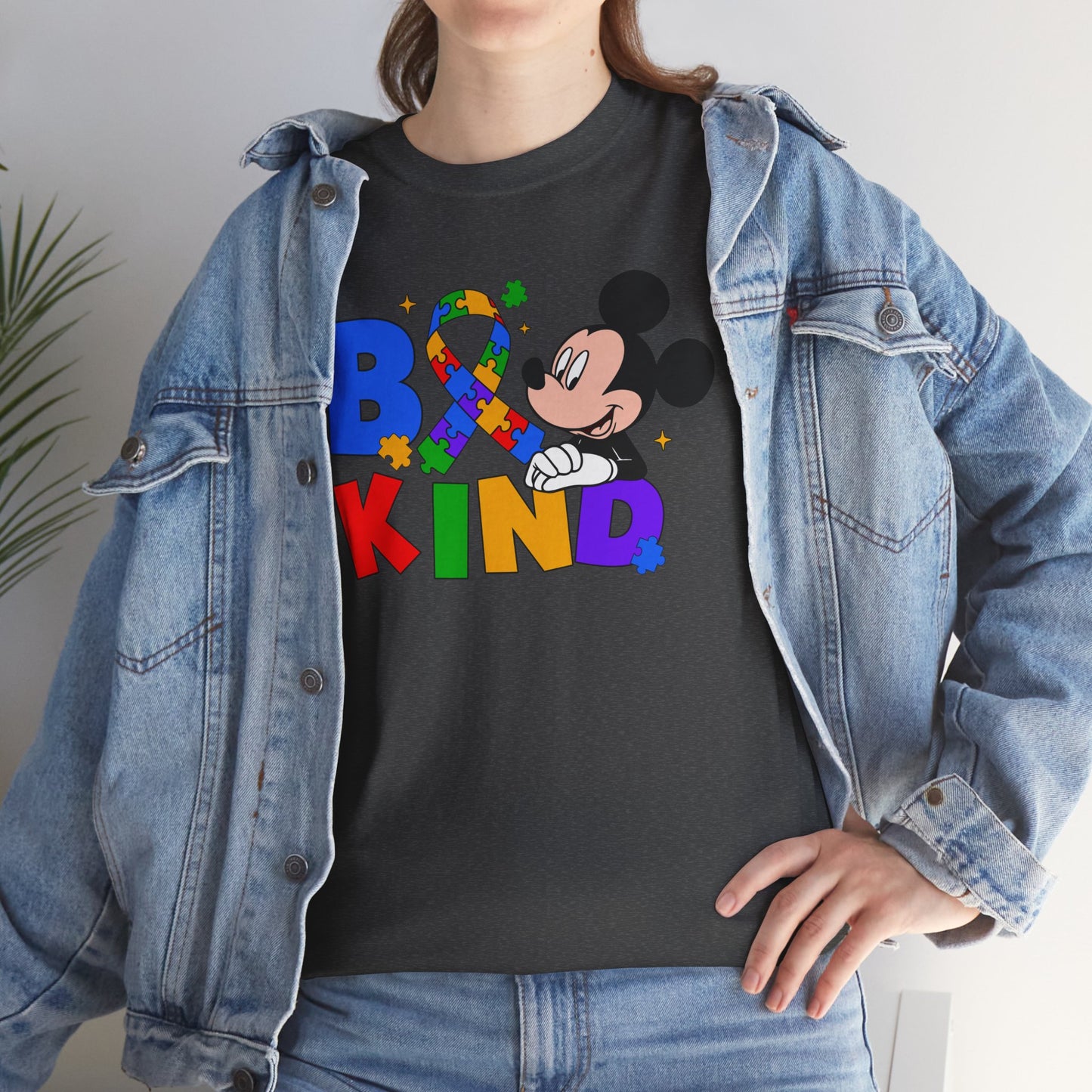Be Kind Kids T‑Shirt — Colorful Ribbon & Character Graphic
