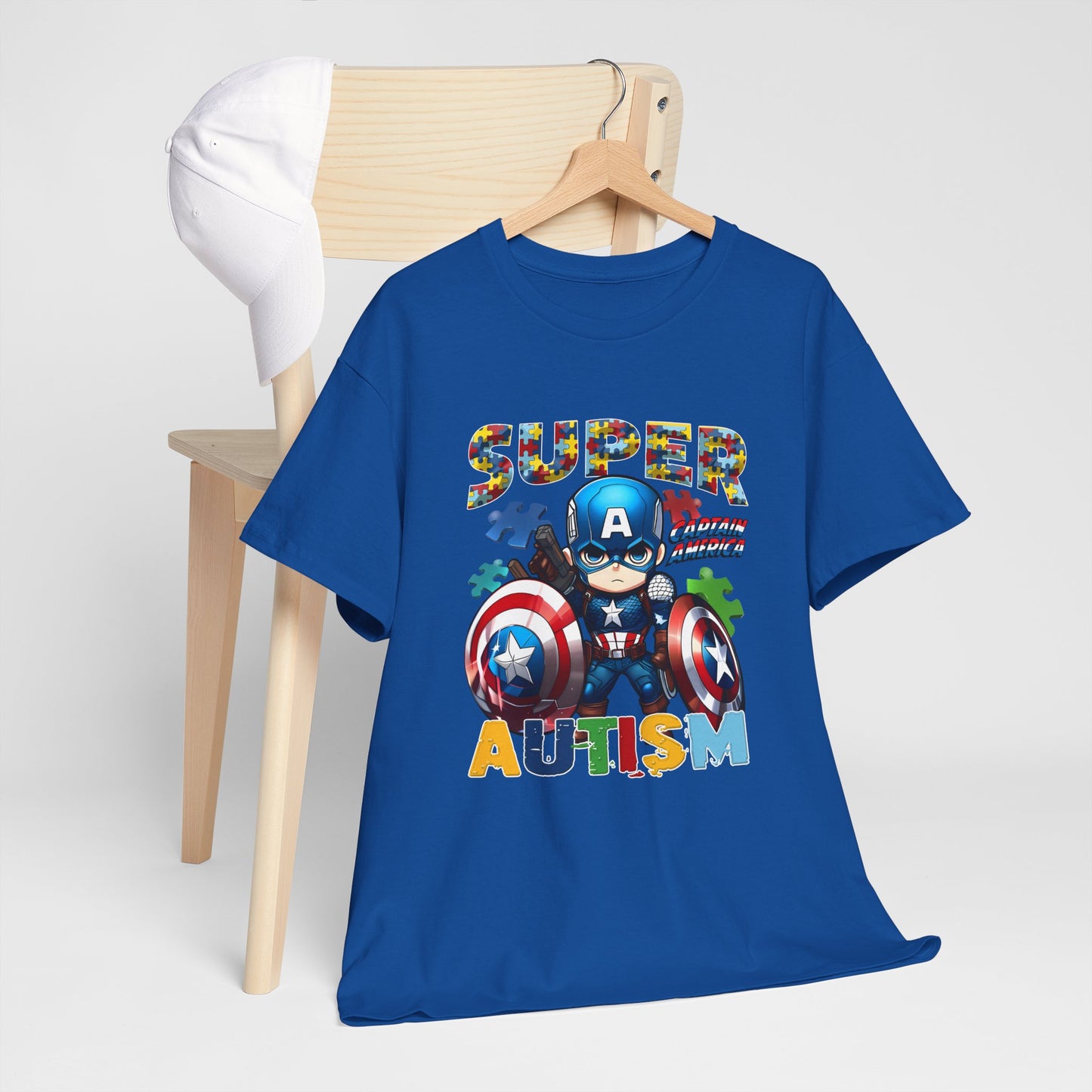 Autism Superhero T-Shirt — "Super Autism" Captain Hero Tee for Kids & Supporters
