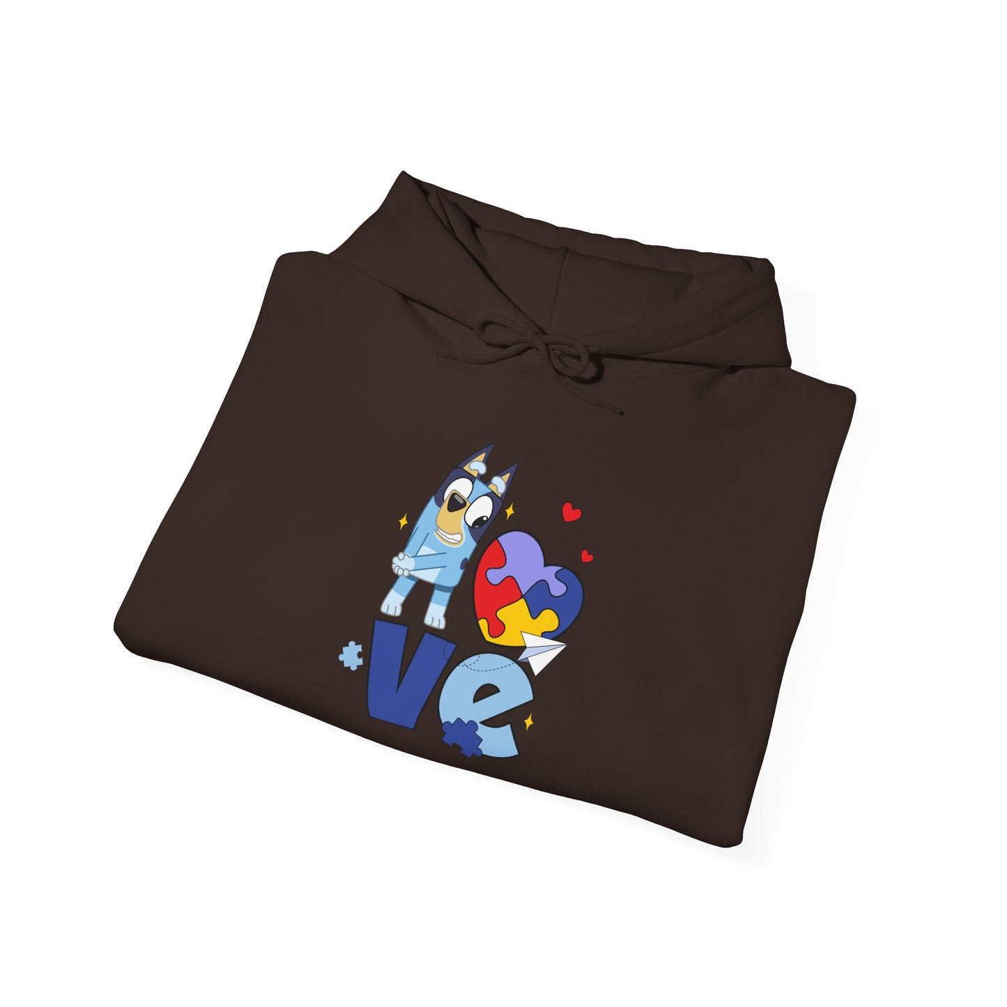 Autism Puzzle Heart Love Hoodie — Cute Inclusive Love Graphic Sweatshirt