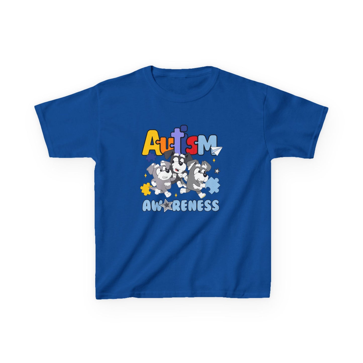 Kids Tee — 'Autism Awareness' Colorful Puzzle Heart Design