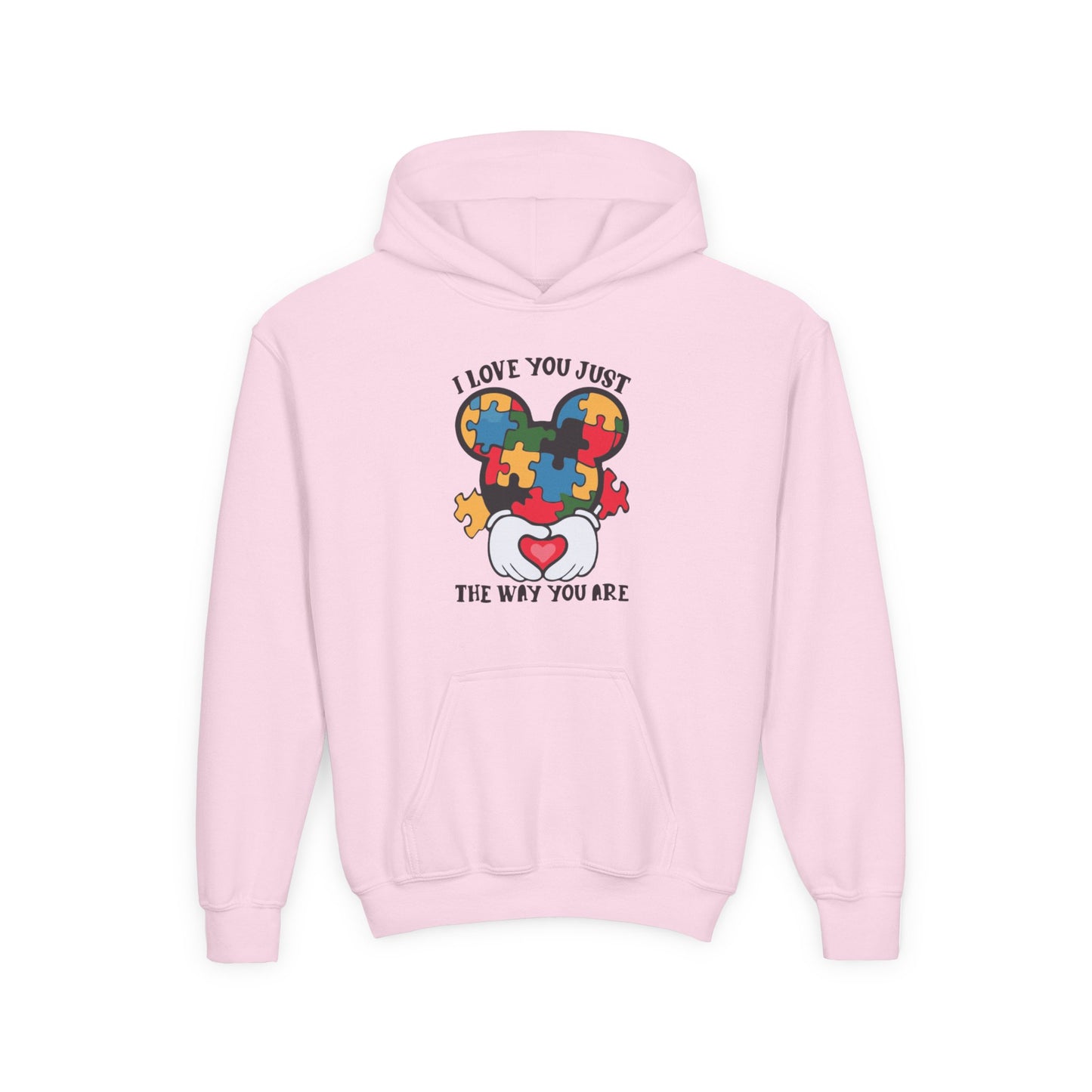 Puzzle Heart Youth Hoodie - "I Love You Just the Way You Are"