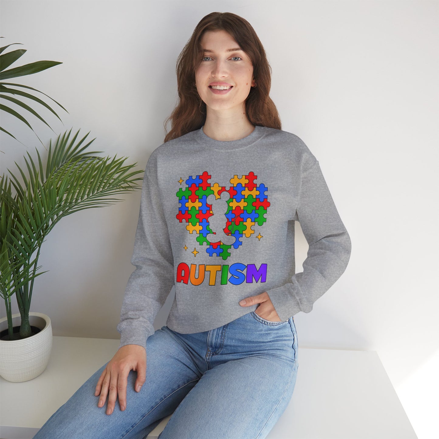 Autism Puzzle Heart Crewneck Sweatshirt