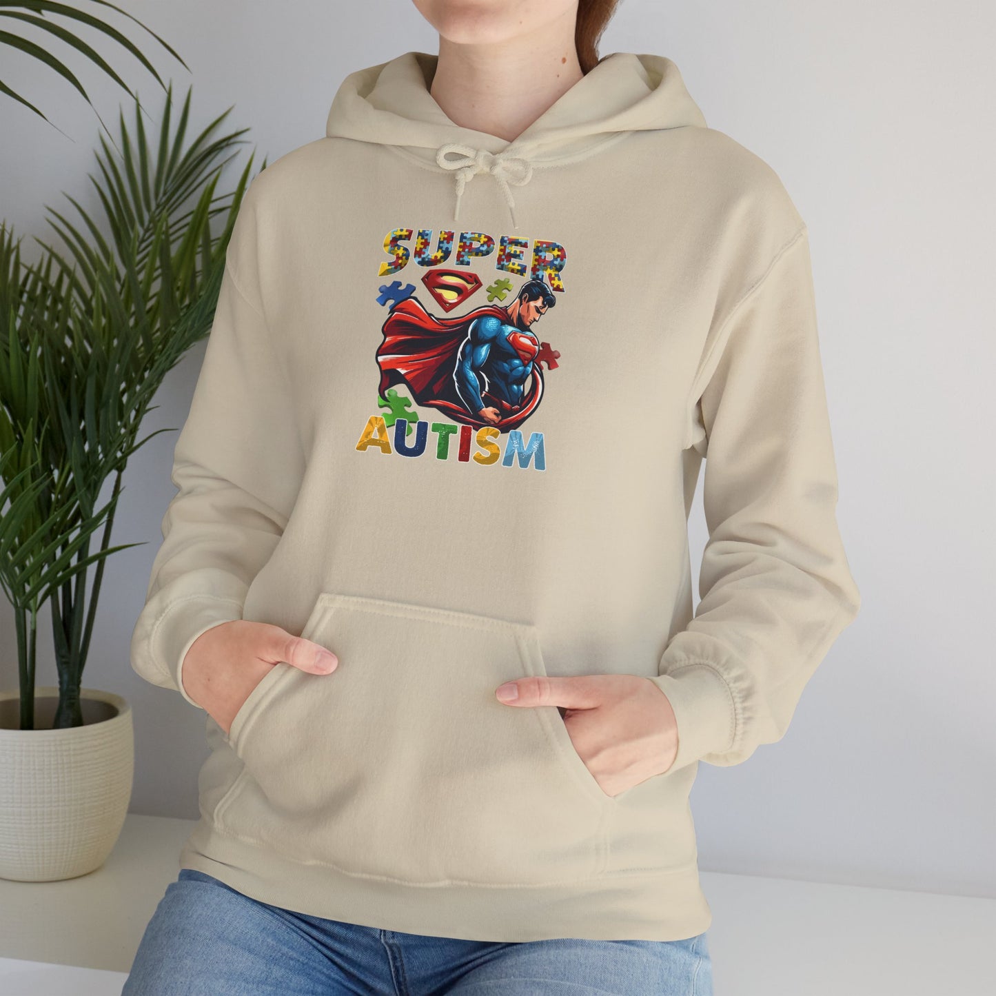 Autism Superhero Hoodie — "Super Autism" Colorful Awareness Pullover