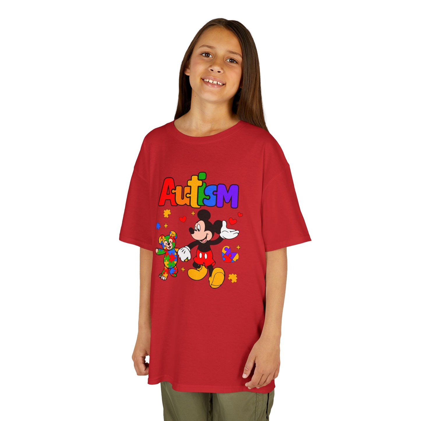 Kids Autism Awareness T‑Shirt — Colorful Puzzle & Friendly Character Design