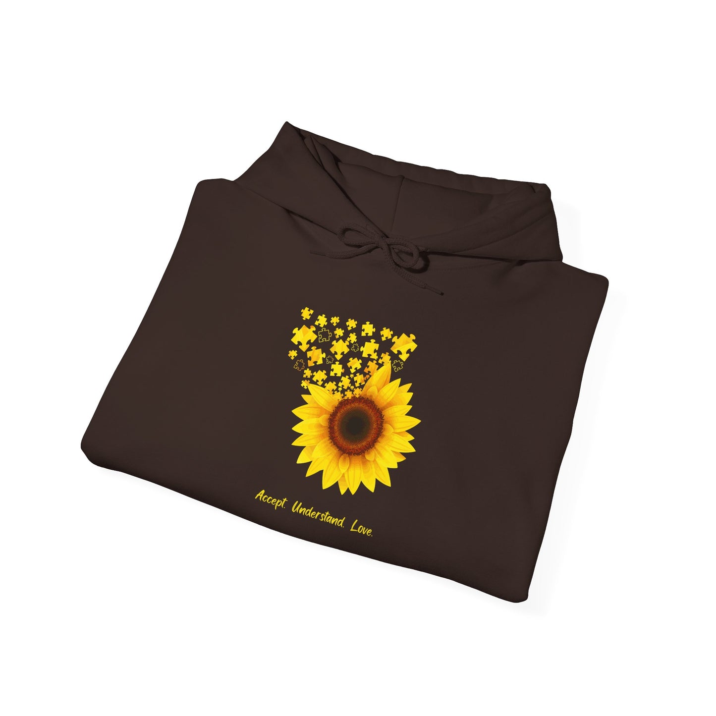 Sunflower Love Autism Awareness Advocate Hoodie — Joyful Floral Hooded Sweatshirt