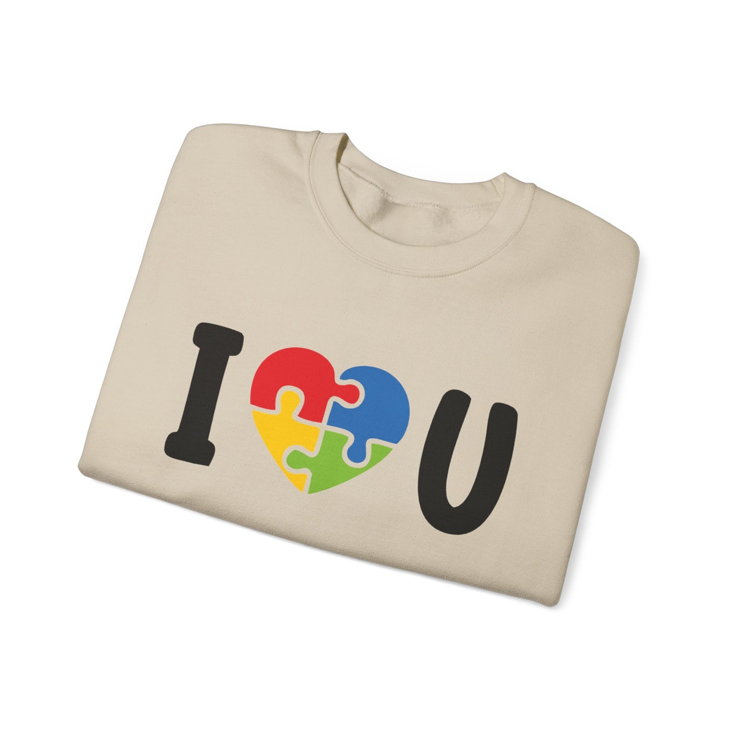 I Love You Heart Puzzle Crewneck Sweatshirt