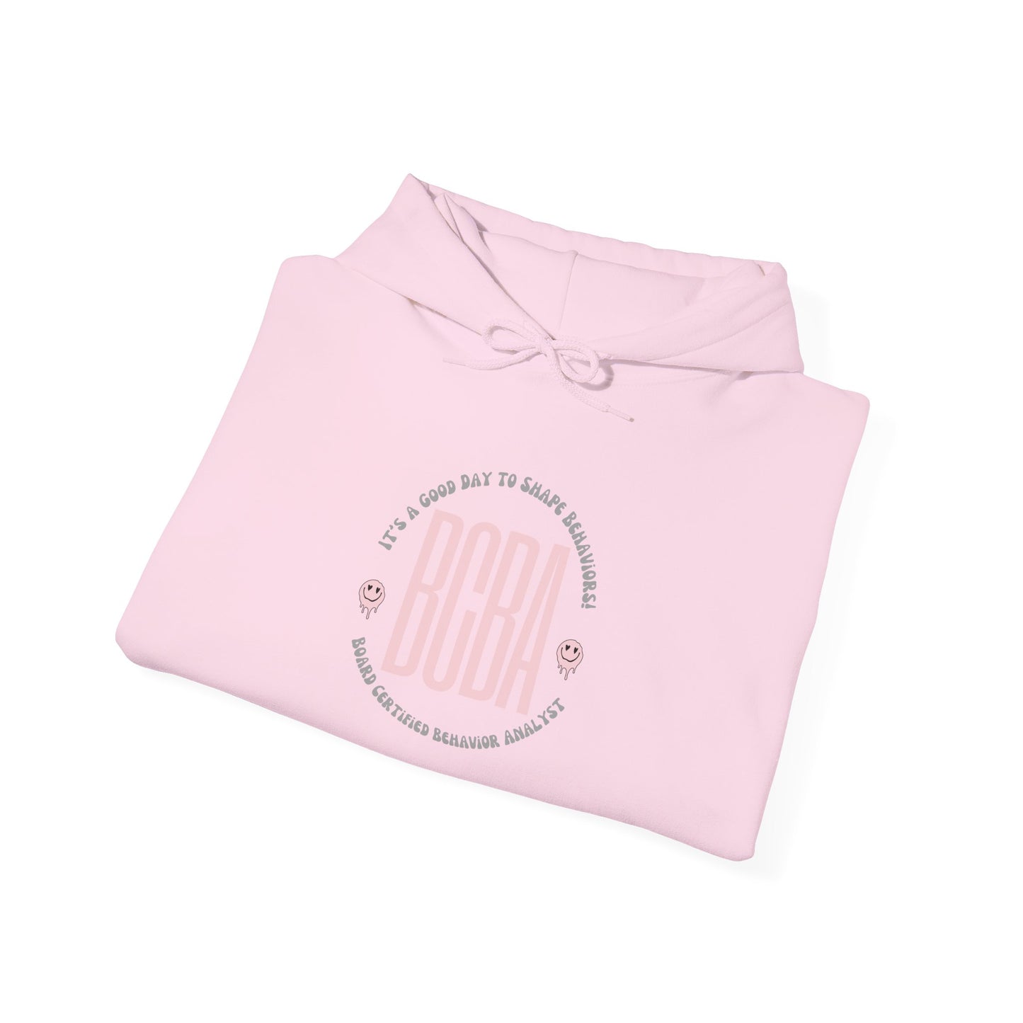 BCBA Circle Logo Hoodie – Soft Pink Behavioral Therapist Sweatshirt
